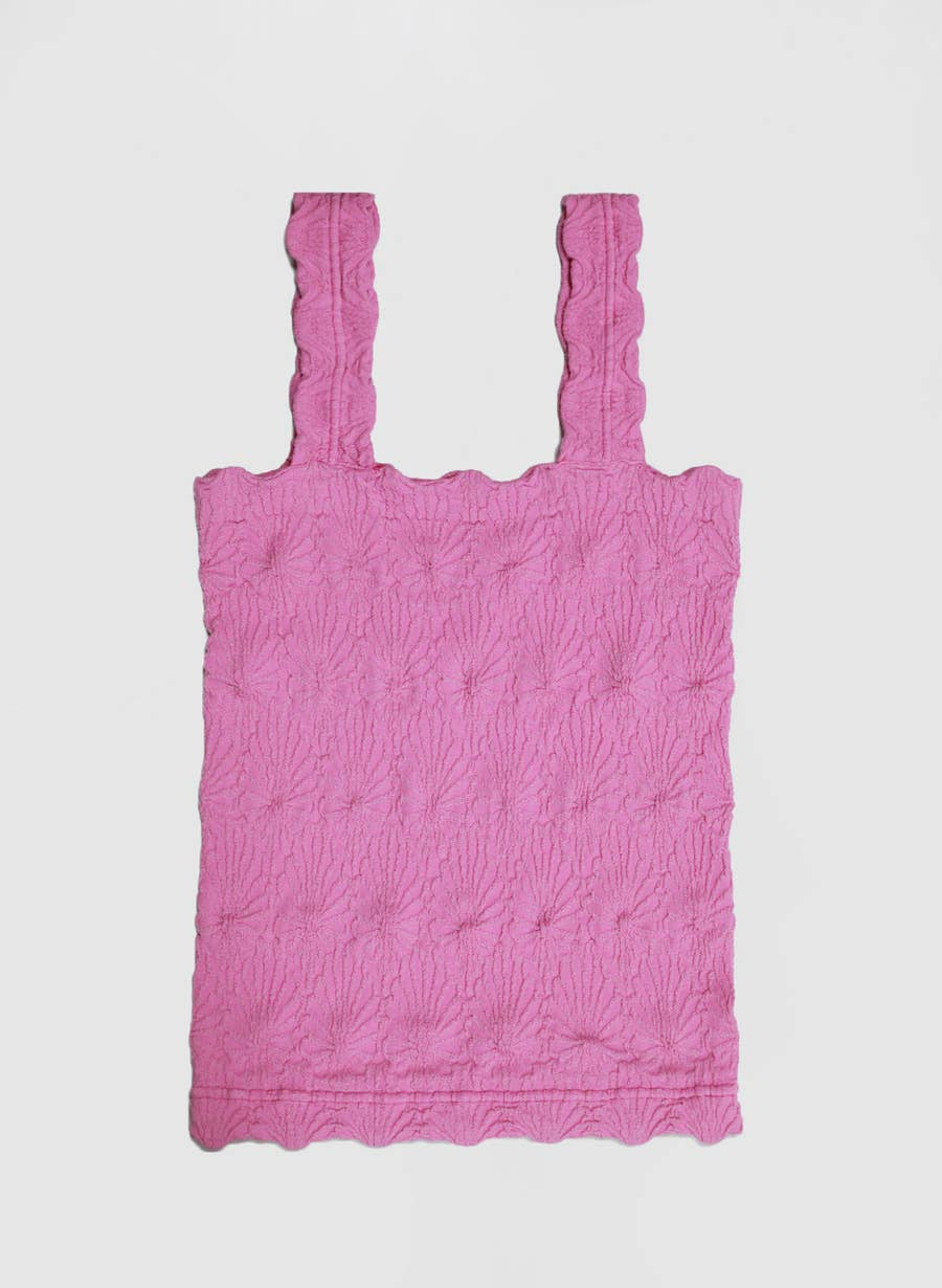 Flower Lace Textured Square Tank