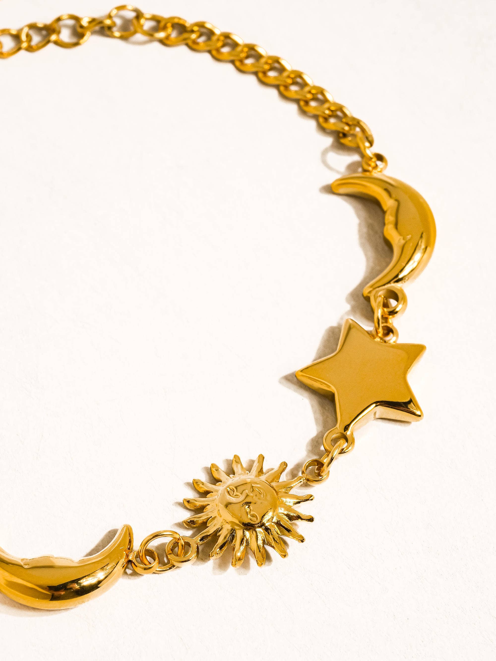 Leonora 18K Gold Non-Tarnish Sun and Star Bracelet