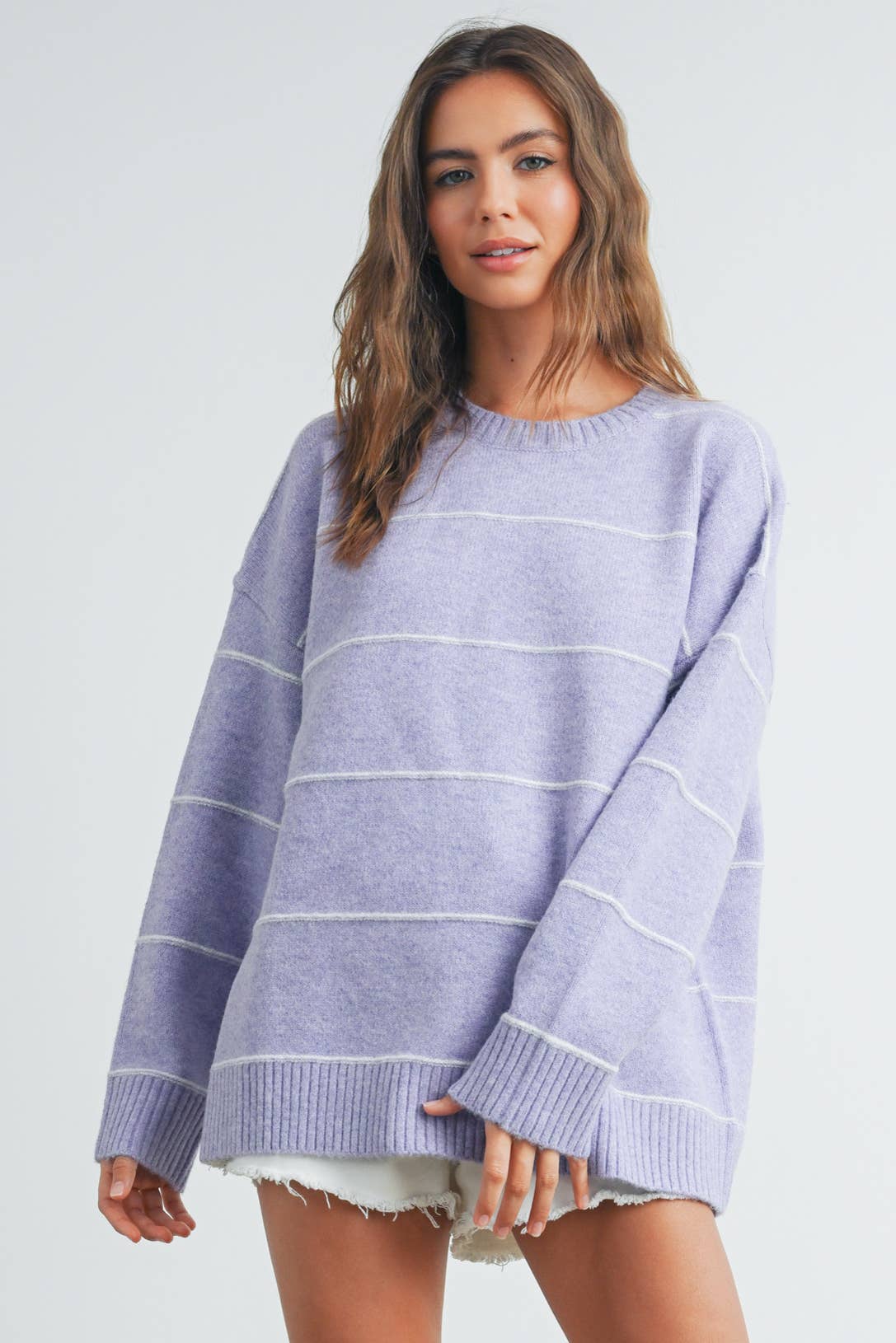 Lavender Dreams Striped Sweater
