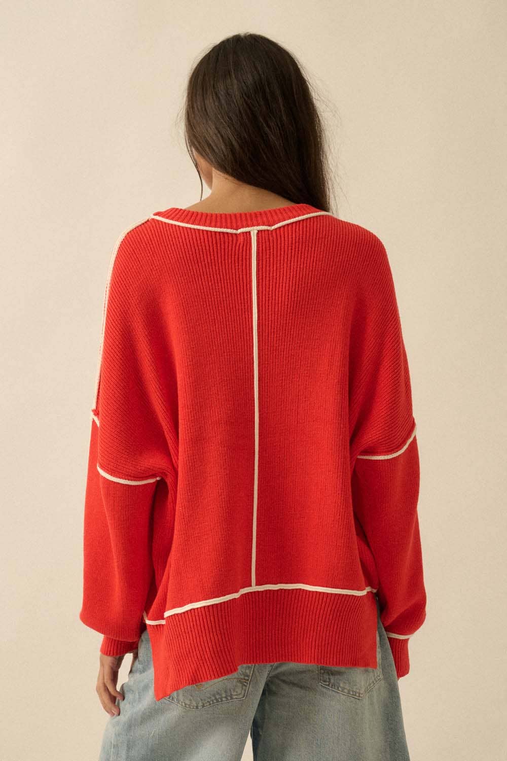 Scarlet Seam Oversized Sweater