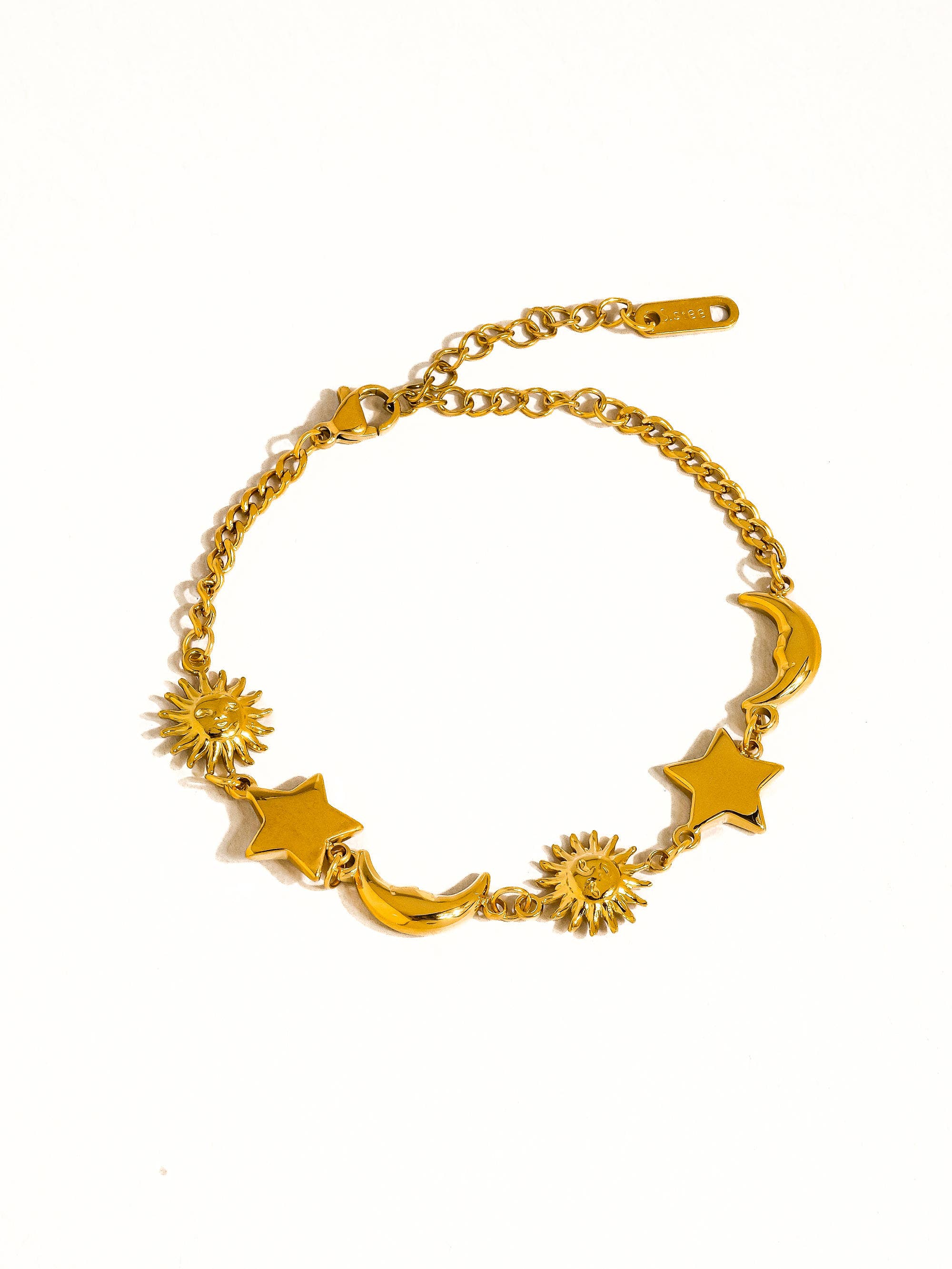 Leonora 18K Gold Non-Tarnish Sun and Star Bracelet
