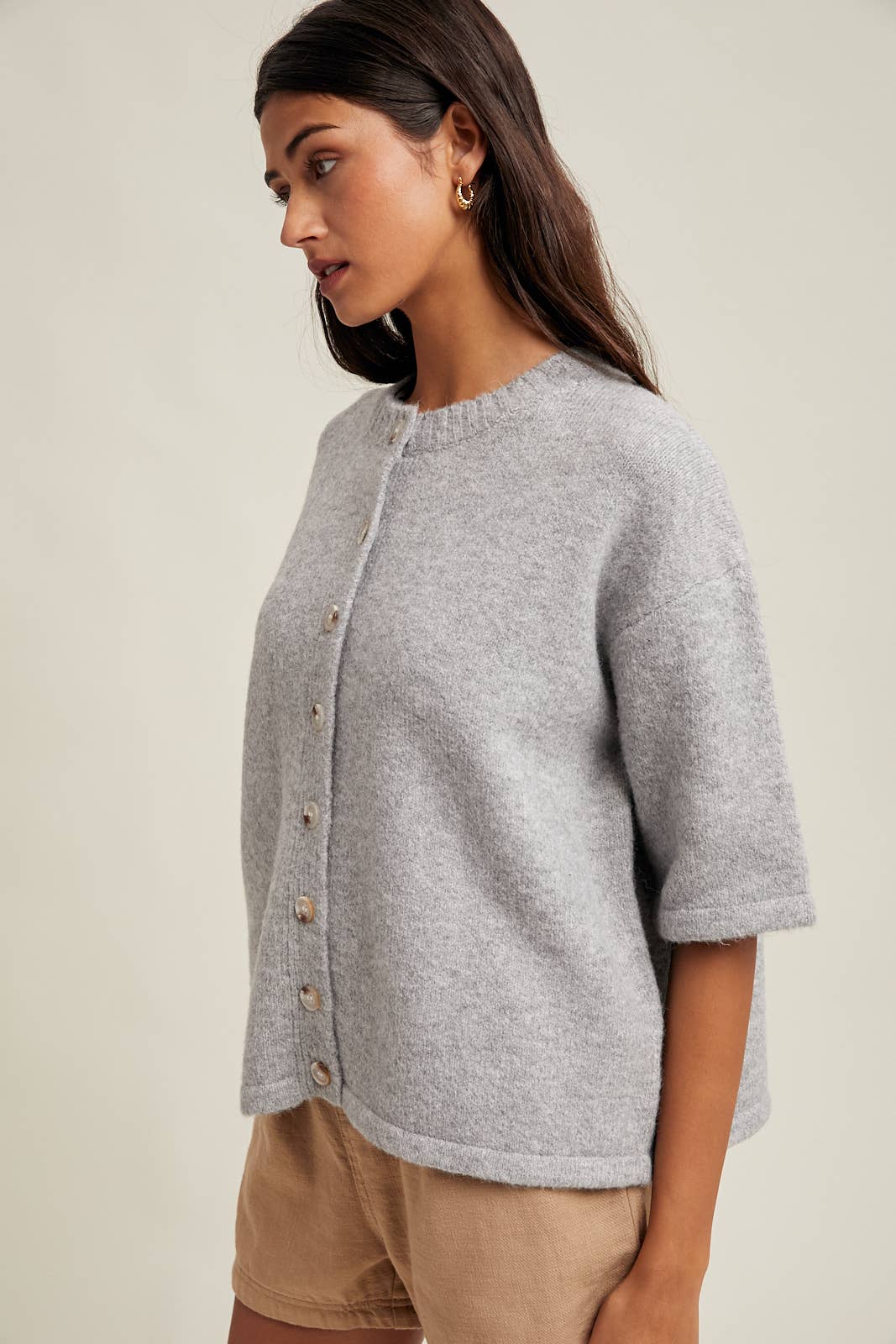 Teddy Brushed Short Sleeve Sweater