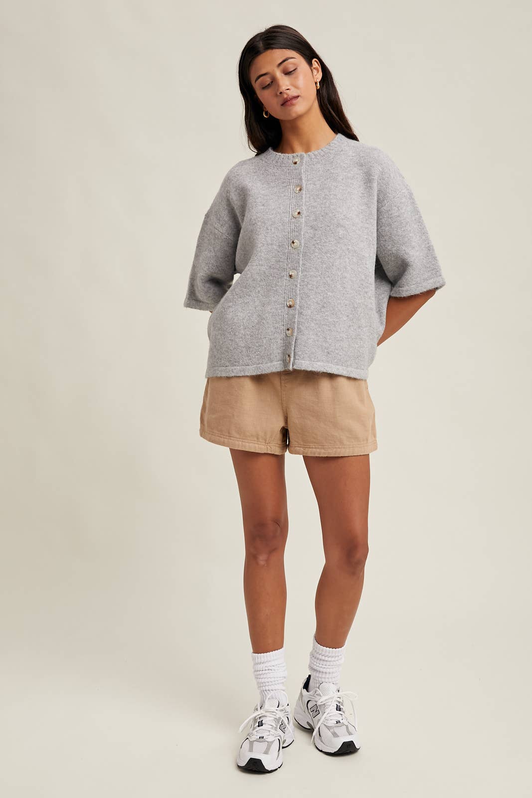 Teddy Brushed Short Sleeve Sweater