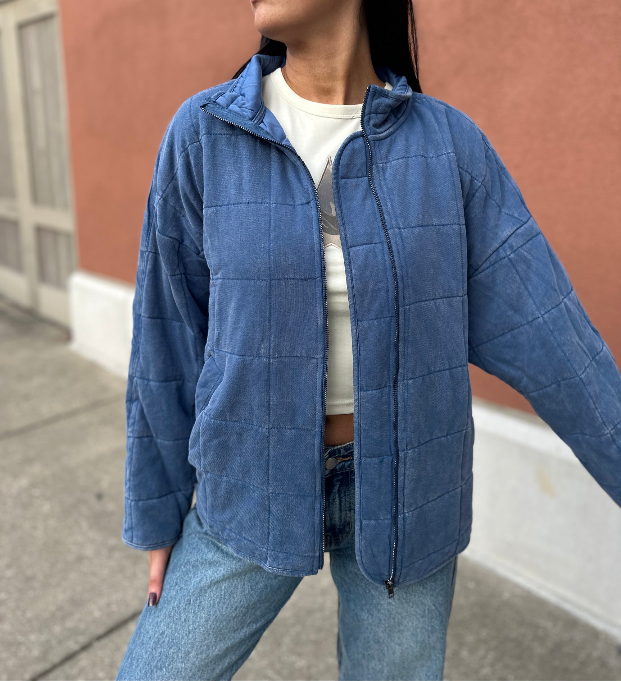 Denim Drift Quilted Jacket