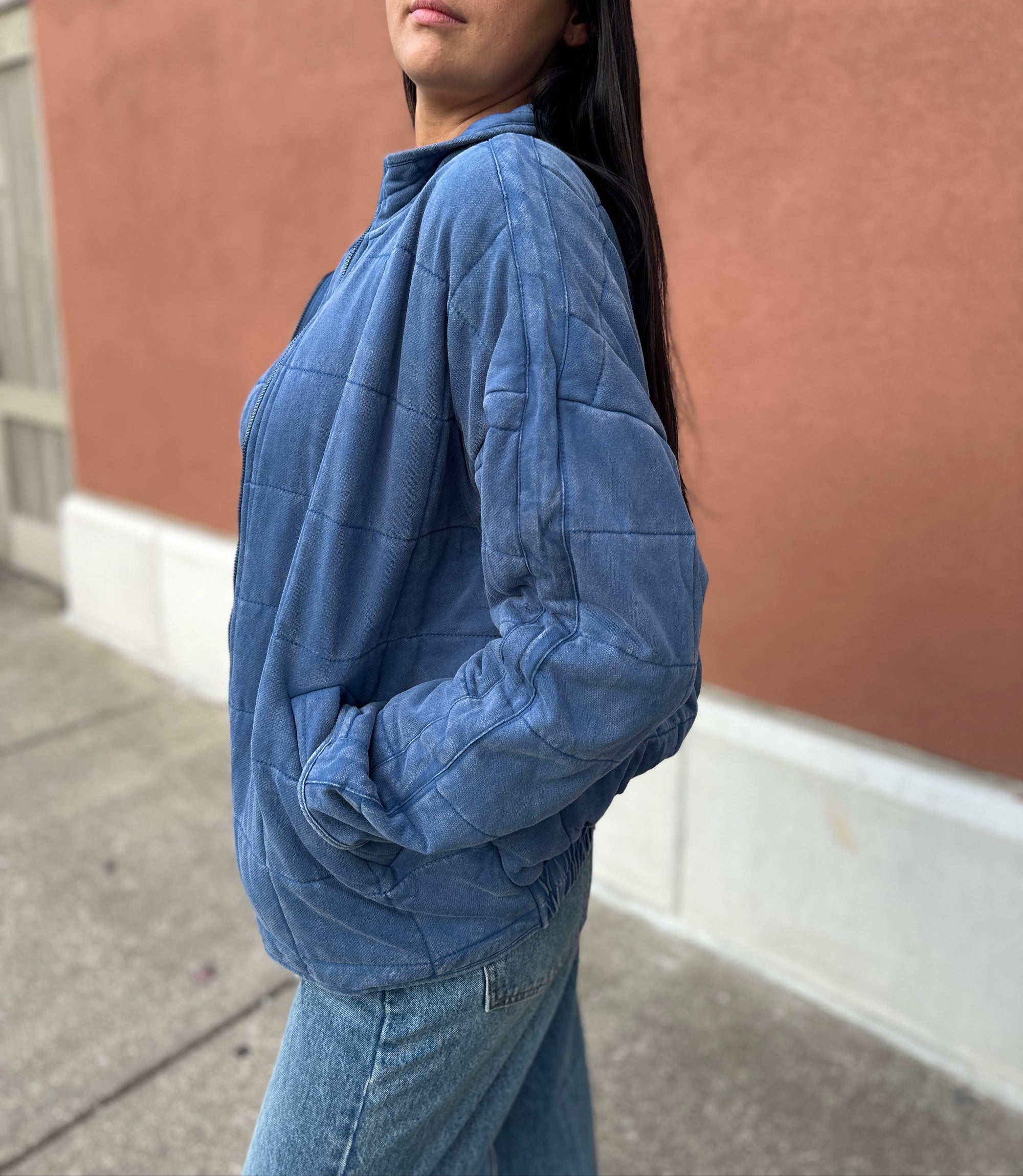 Denim Drift Quilted Jacket