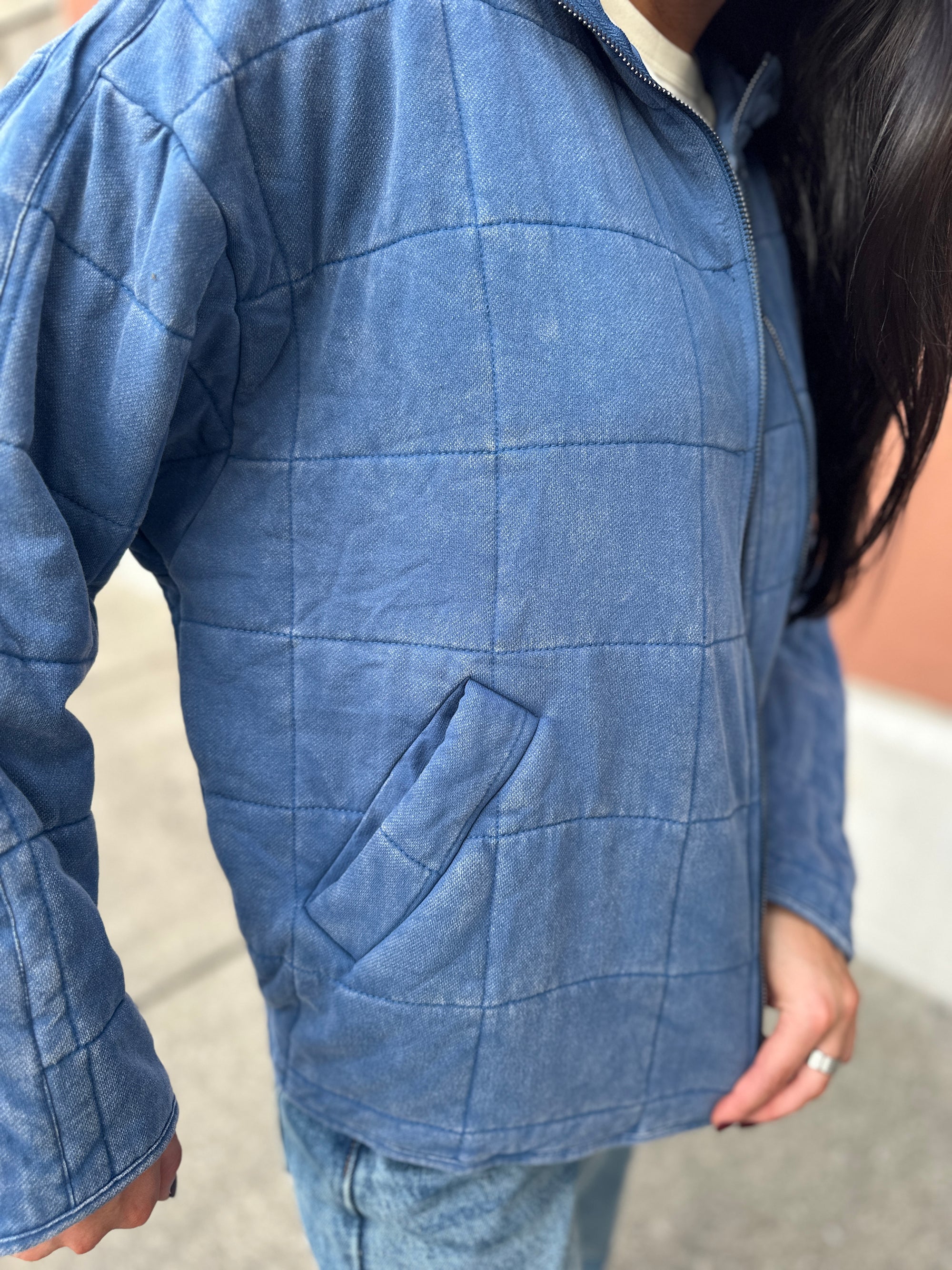 Denim Drift Quilted Jacket