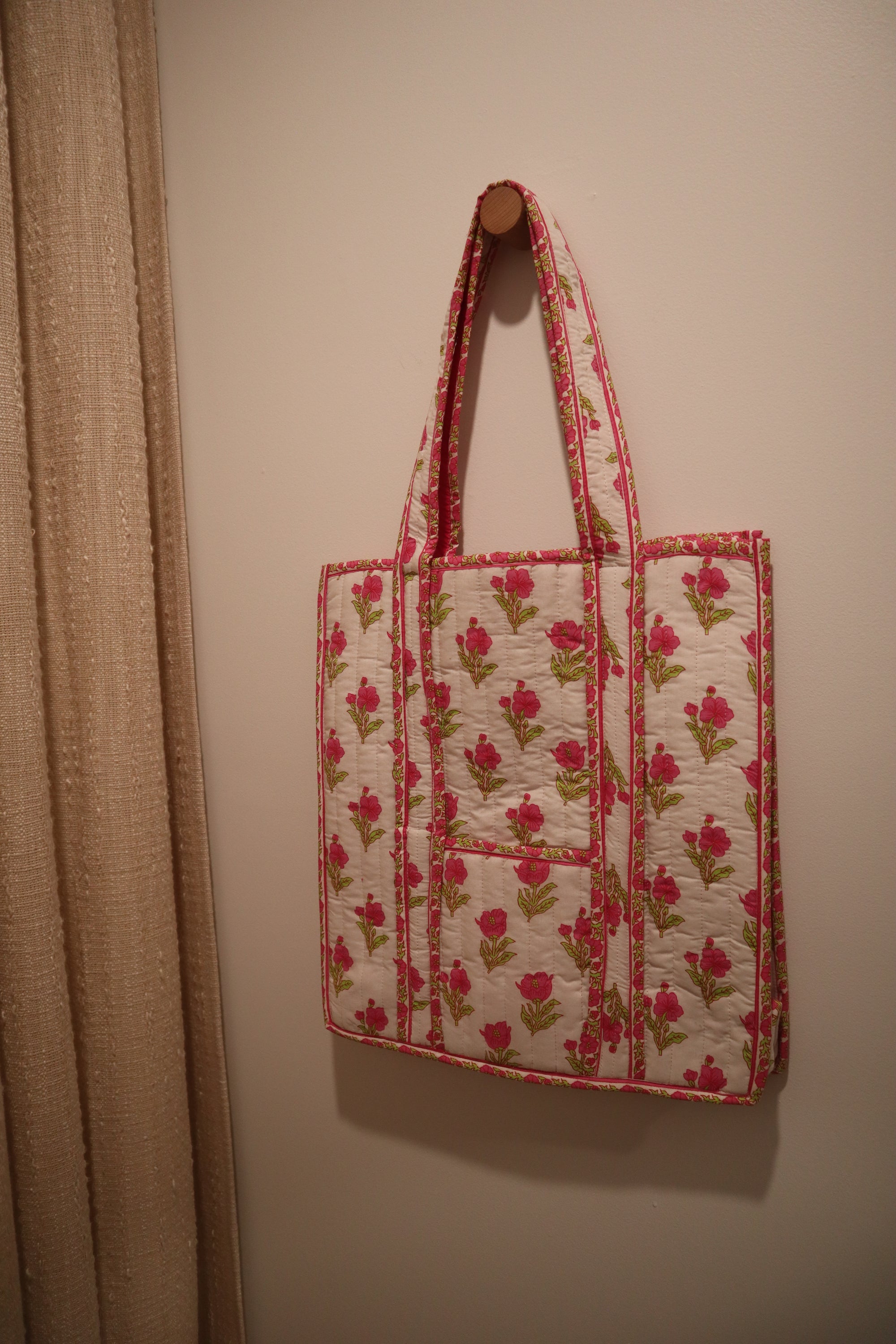 Magnolia Quilted Tote Bag