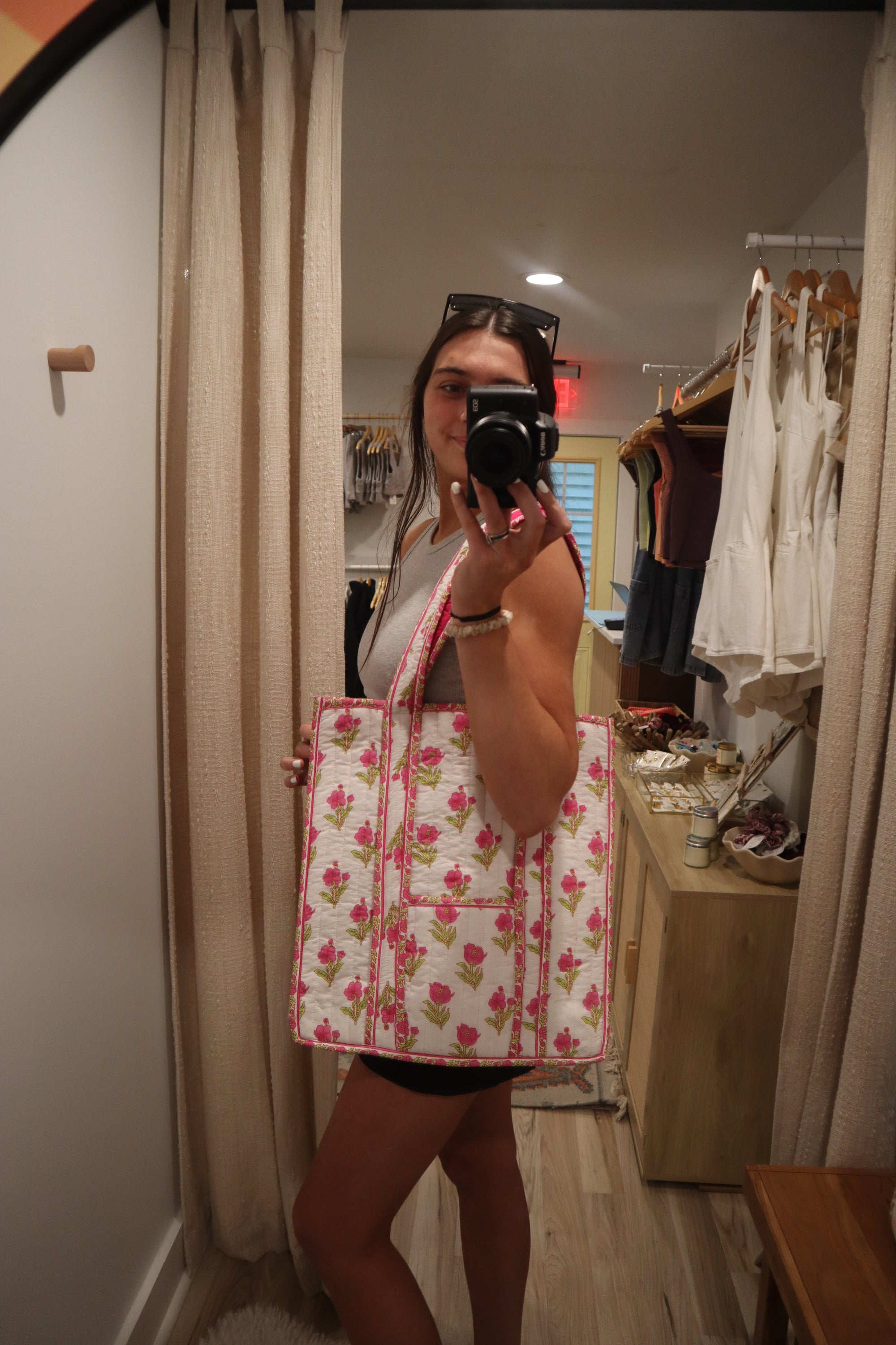 Magnolia Quilted Tote Bag