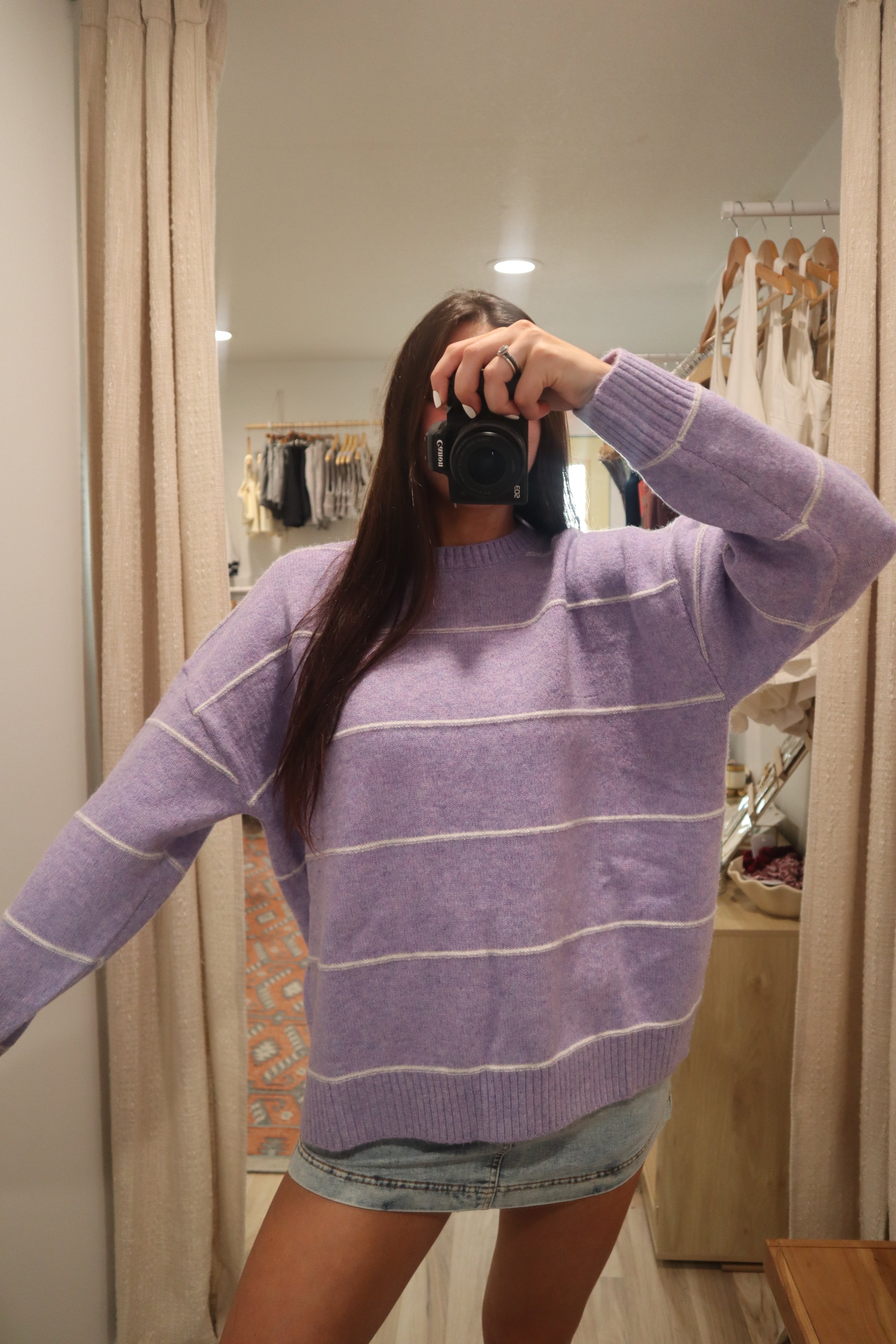 Lavender Dreams Striped Sweater