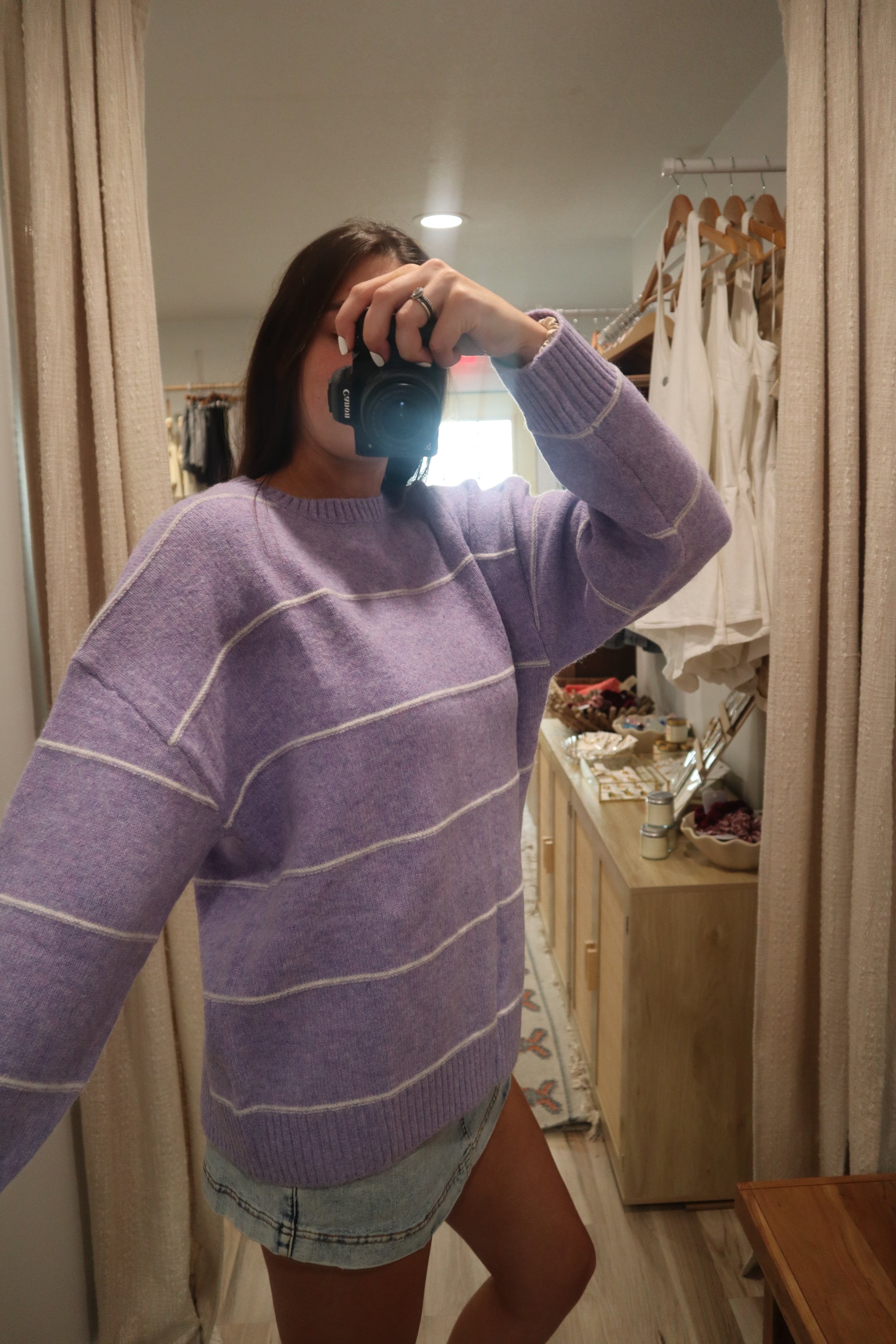 Lavender Dreams Striped Sweater