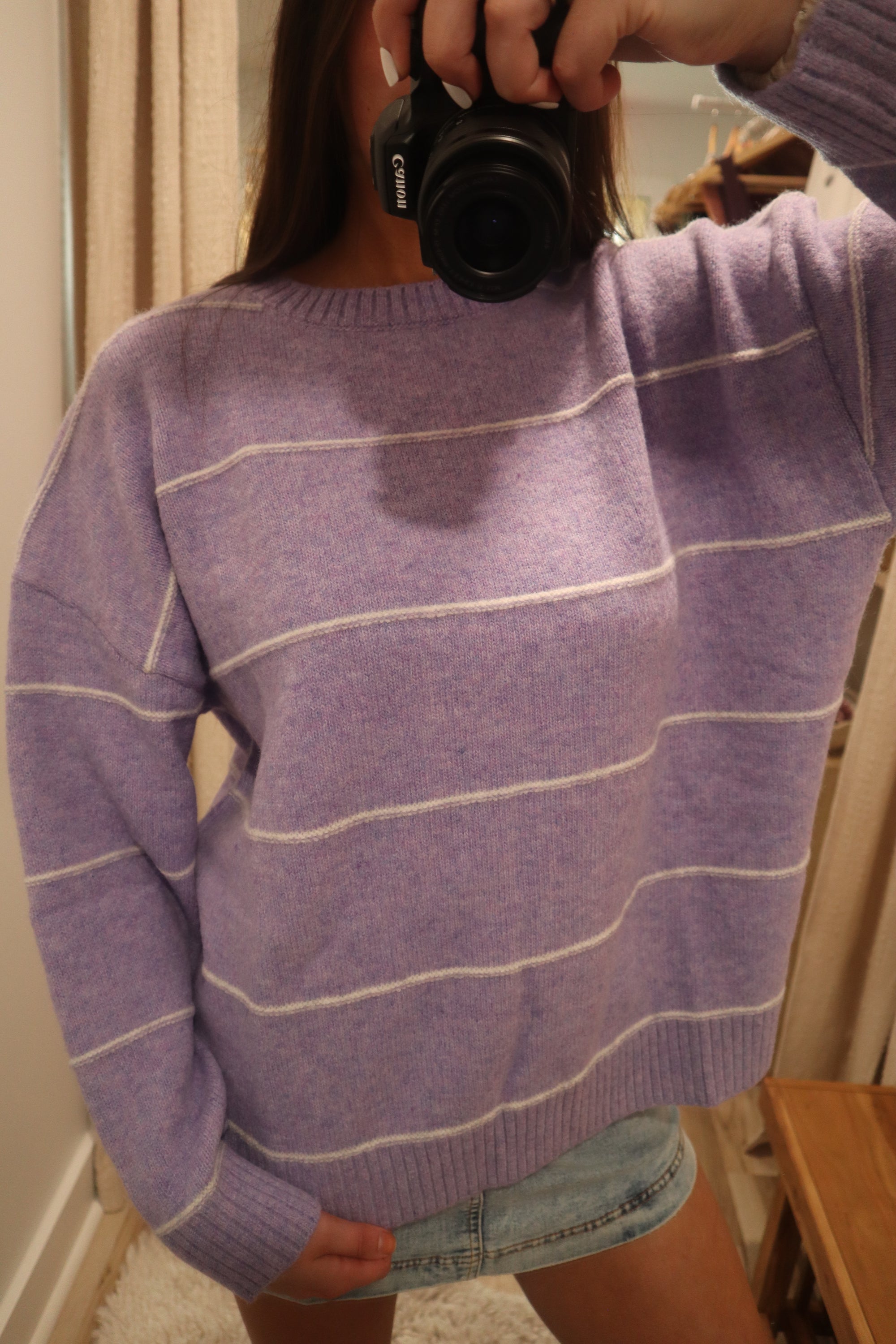 Lavender Dreams Striped Sweater