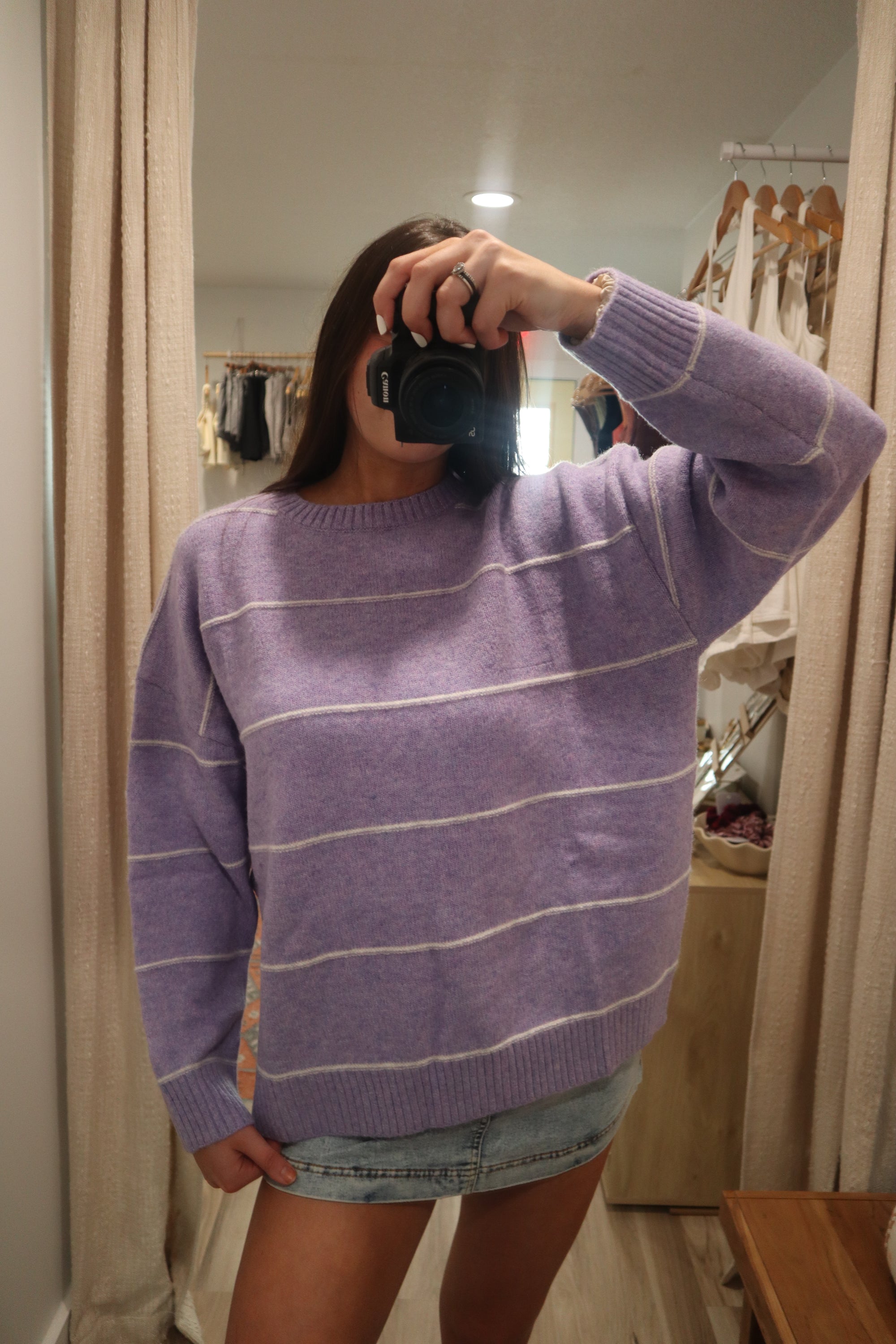 Lavender Dreams Striped Sweater