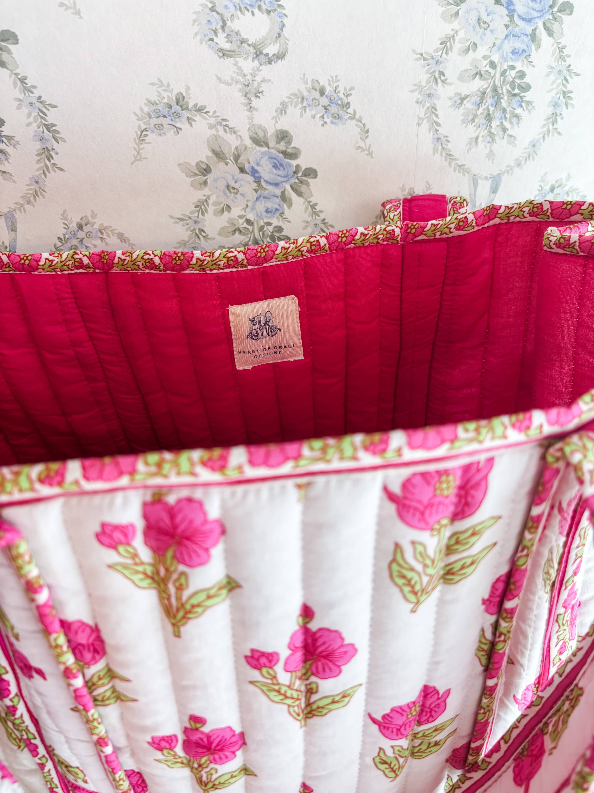 Magnolia Quilted Tote Bag