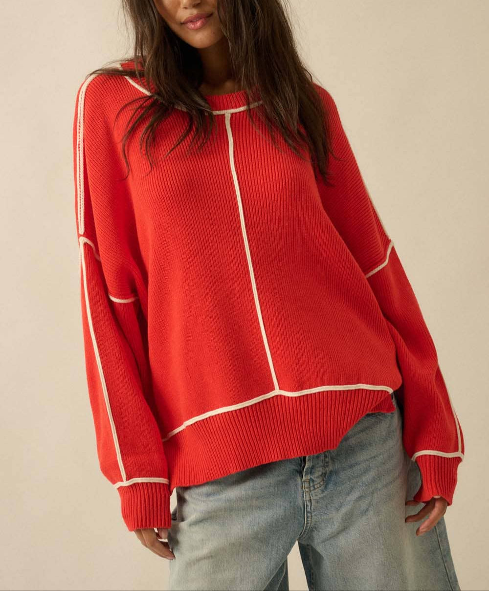 Scarlet Seam Oversized Sweater