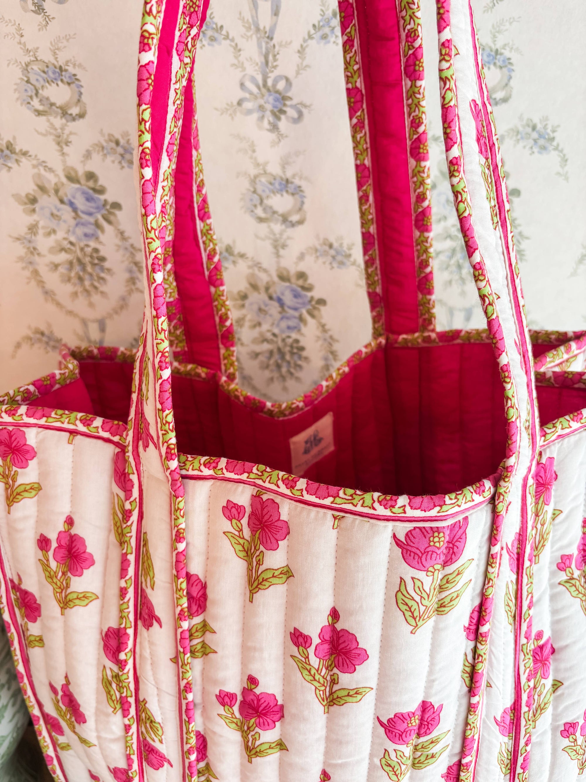 Magnolia Quilted Tote Bag
