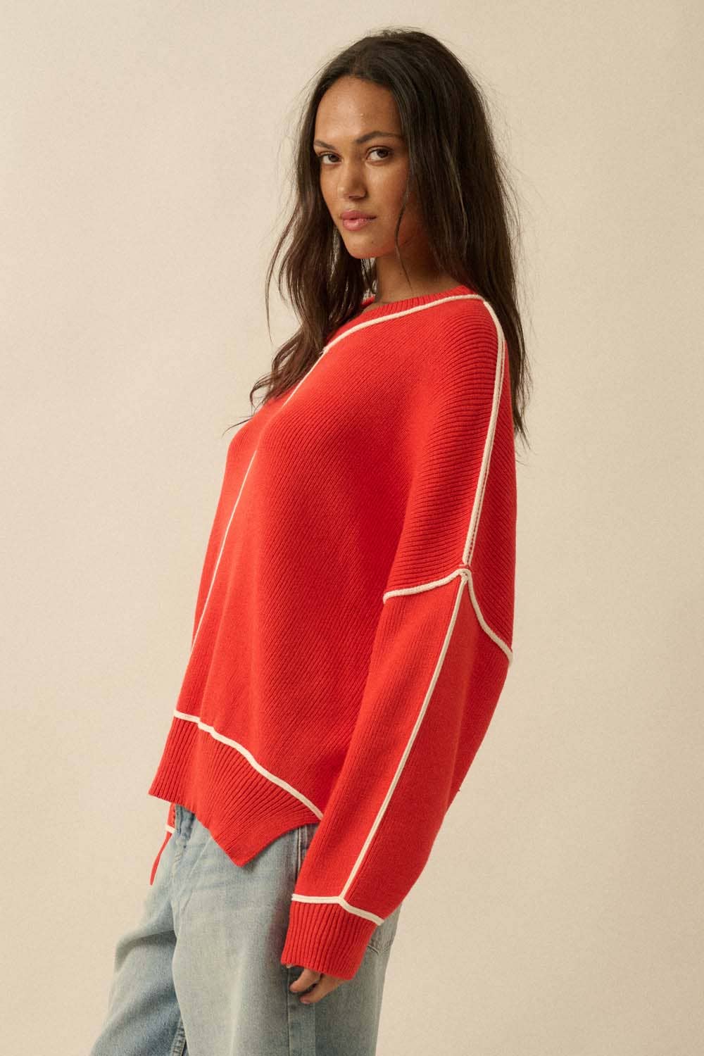 Scarlet Seam Oversized Sweater