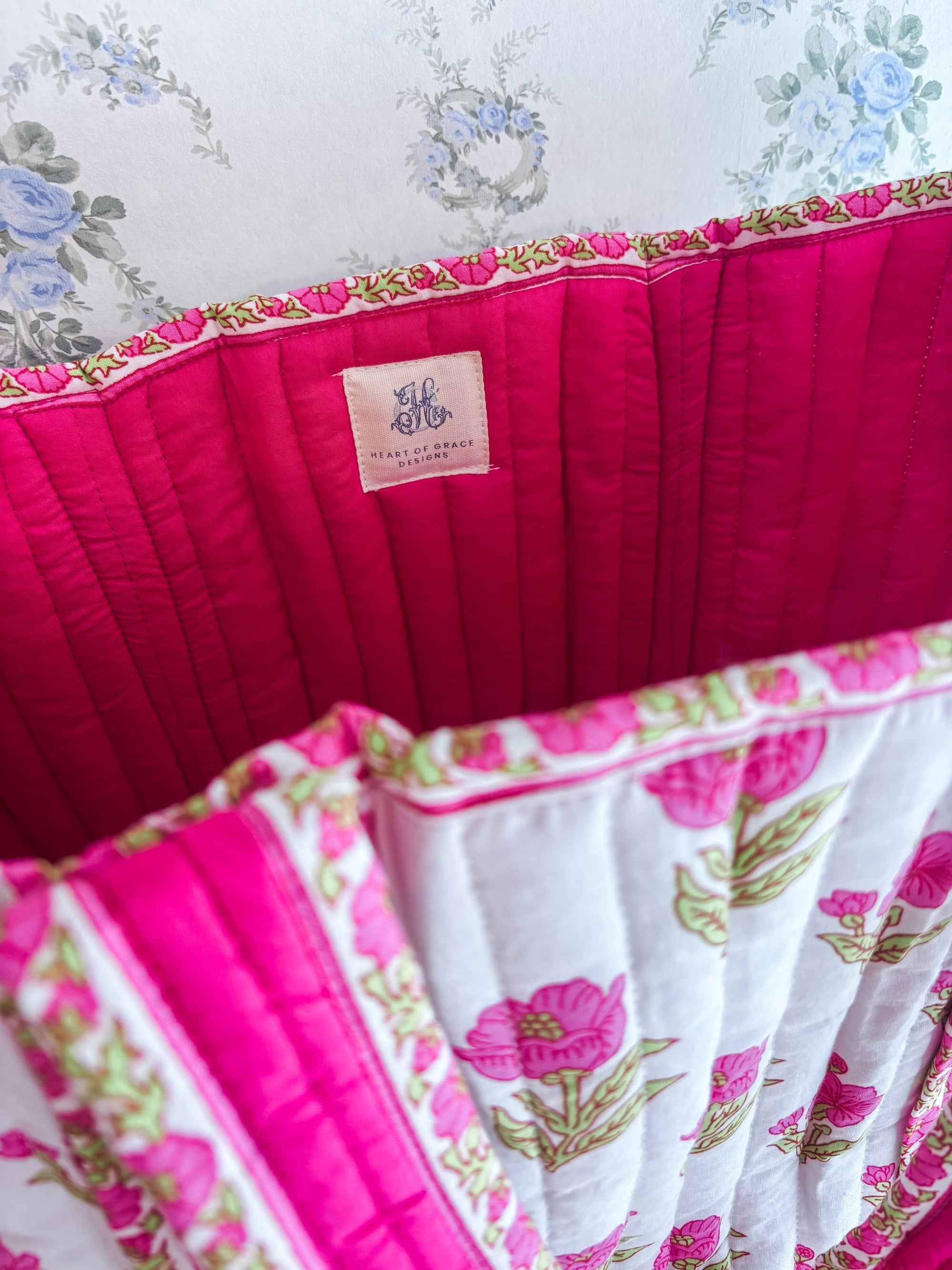 Magnolia Quilted Tote Bag