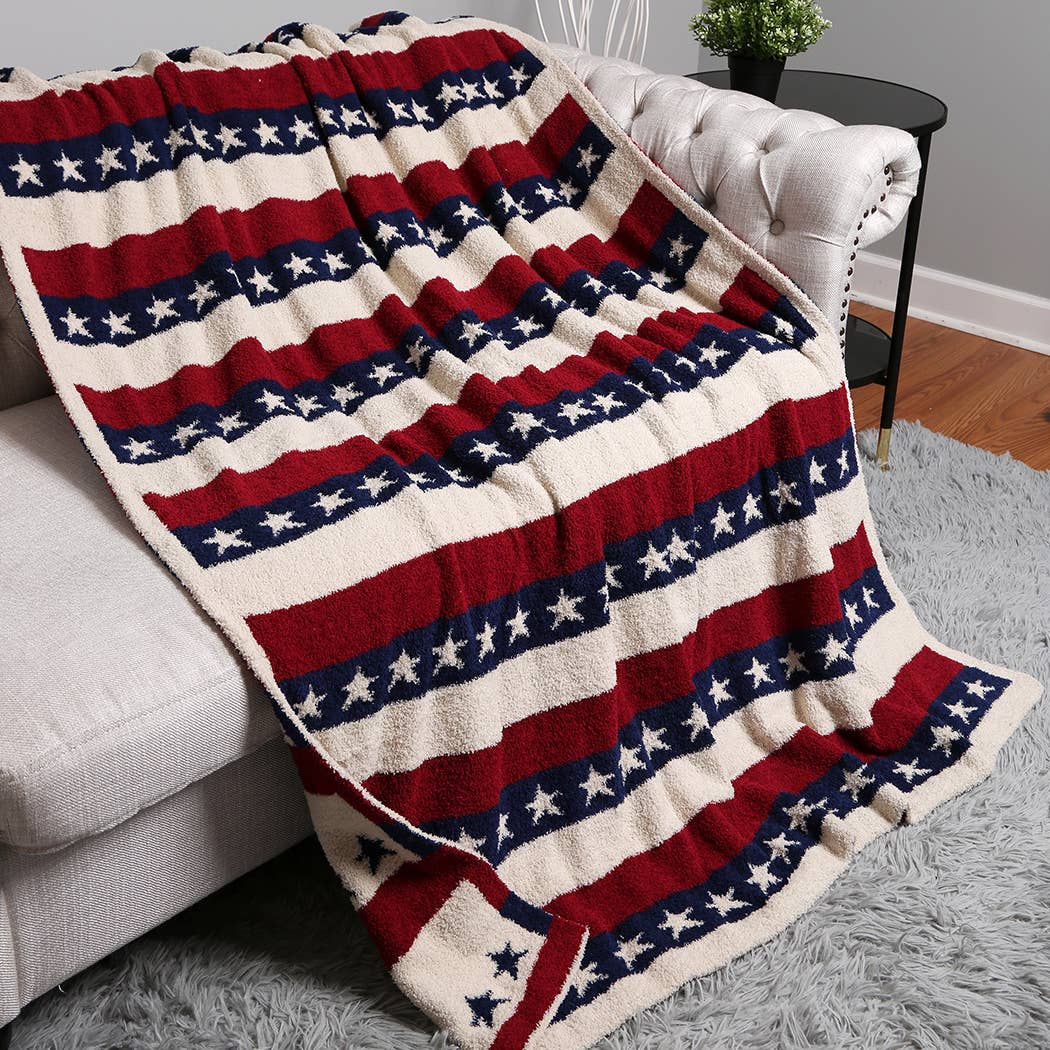 US Star Pattern Throw Blanket
