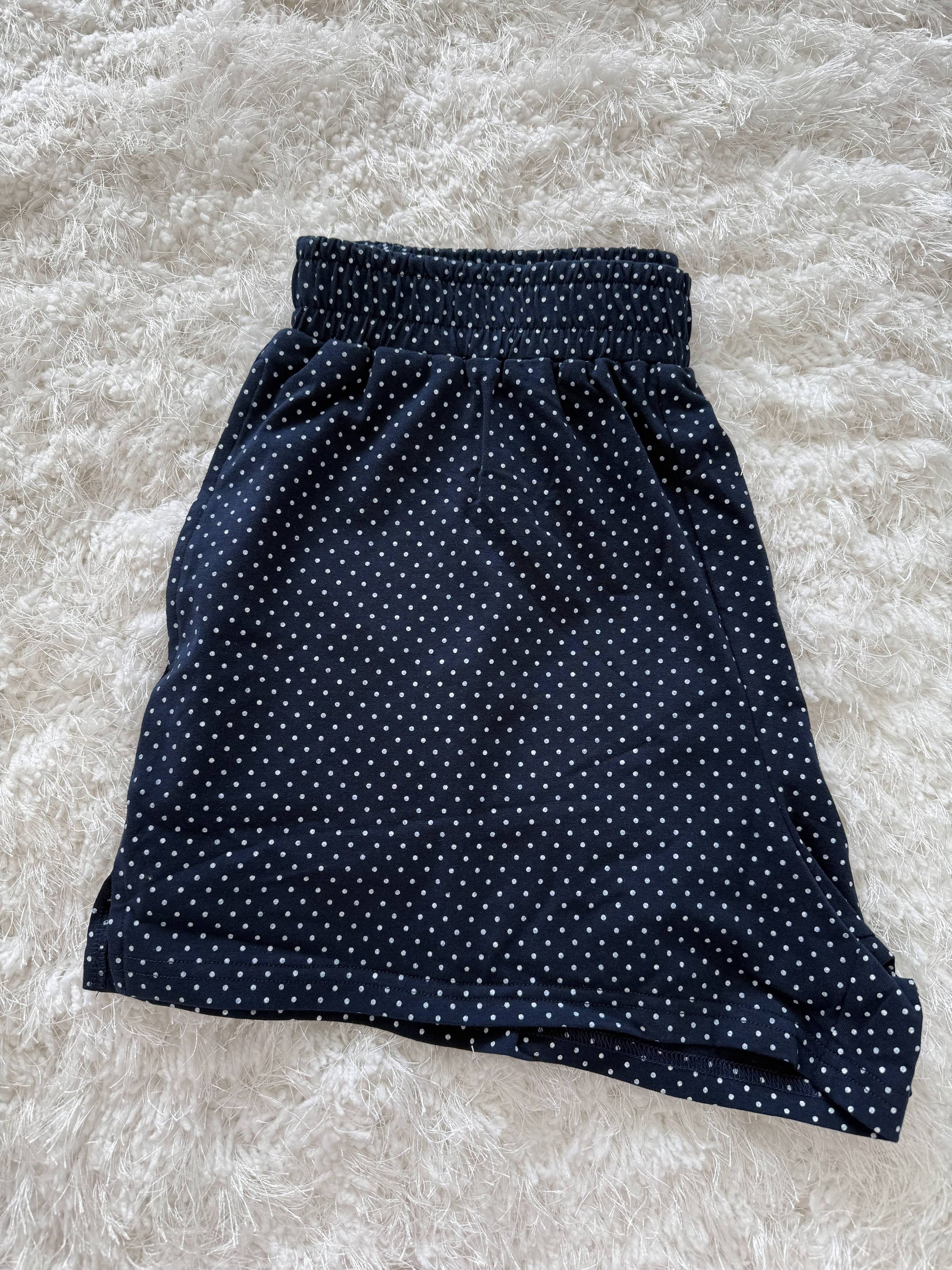 Navy Polka Dot Shorts