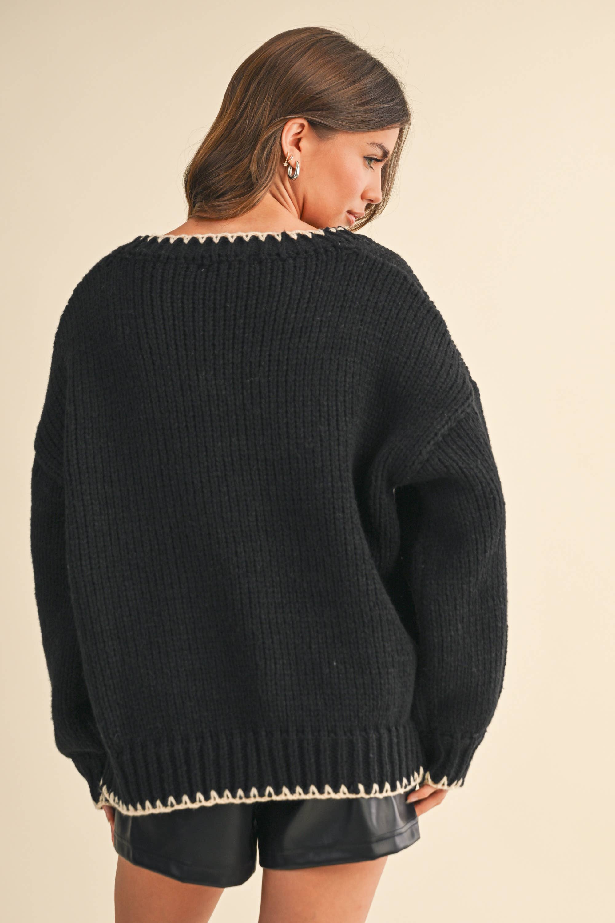 Contrast Stitch Sweater