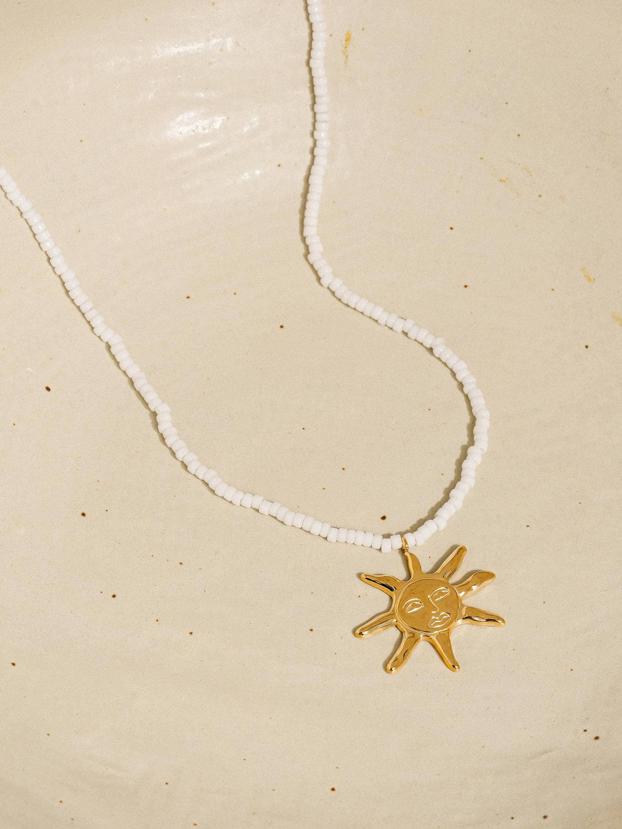 Iridessa 18K Gold Non-Tarnish Sun Beaded Necklace