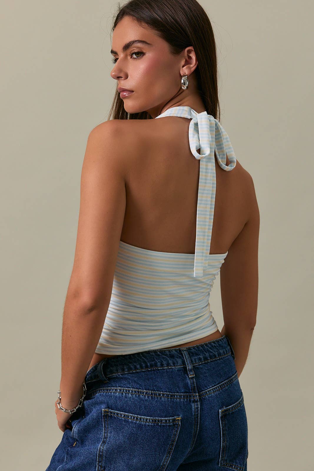 Blueberry Lemonade Striped Halter