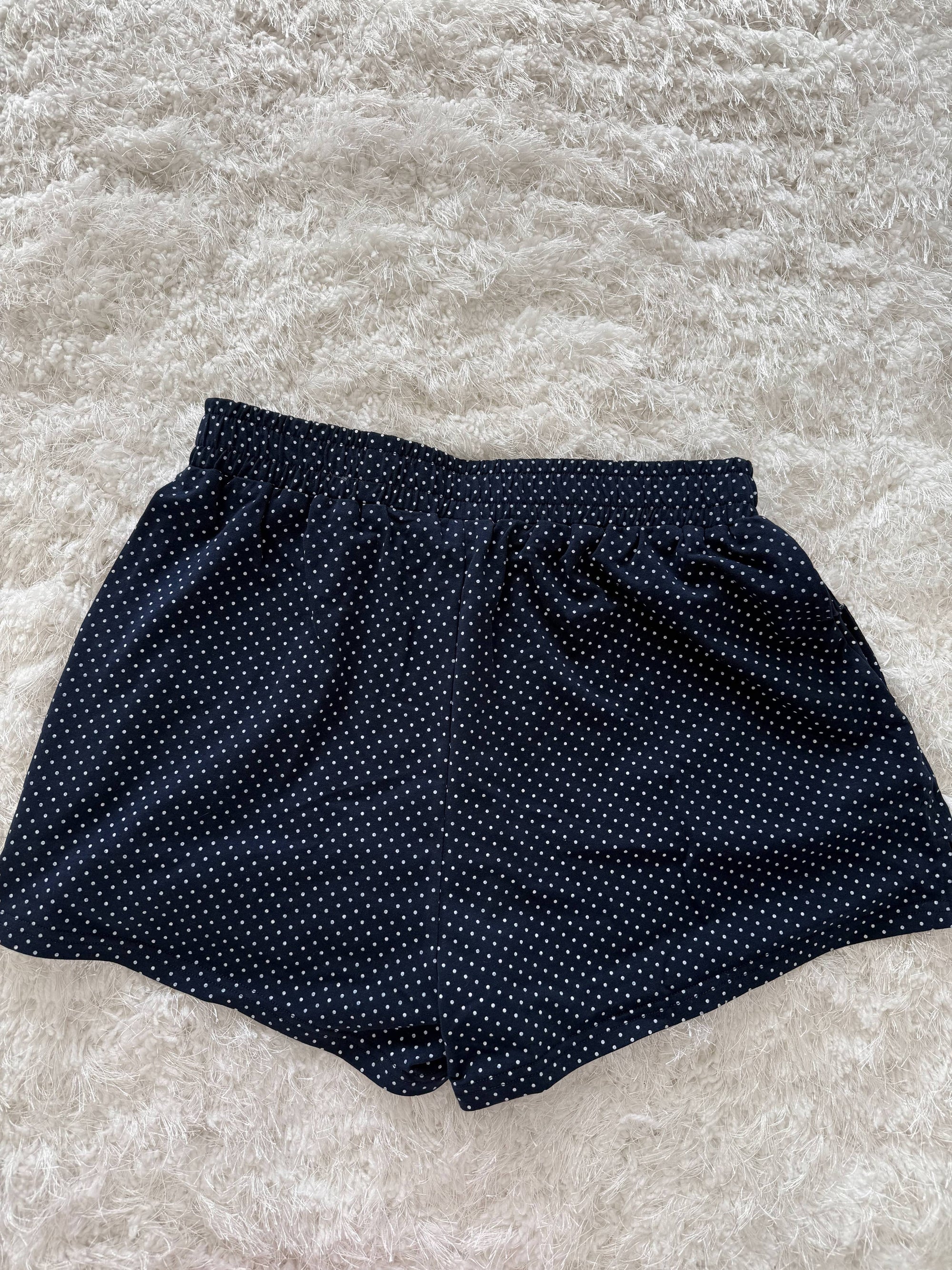 Navy Polka Dot Shorts