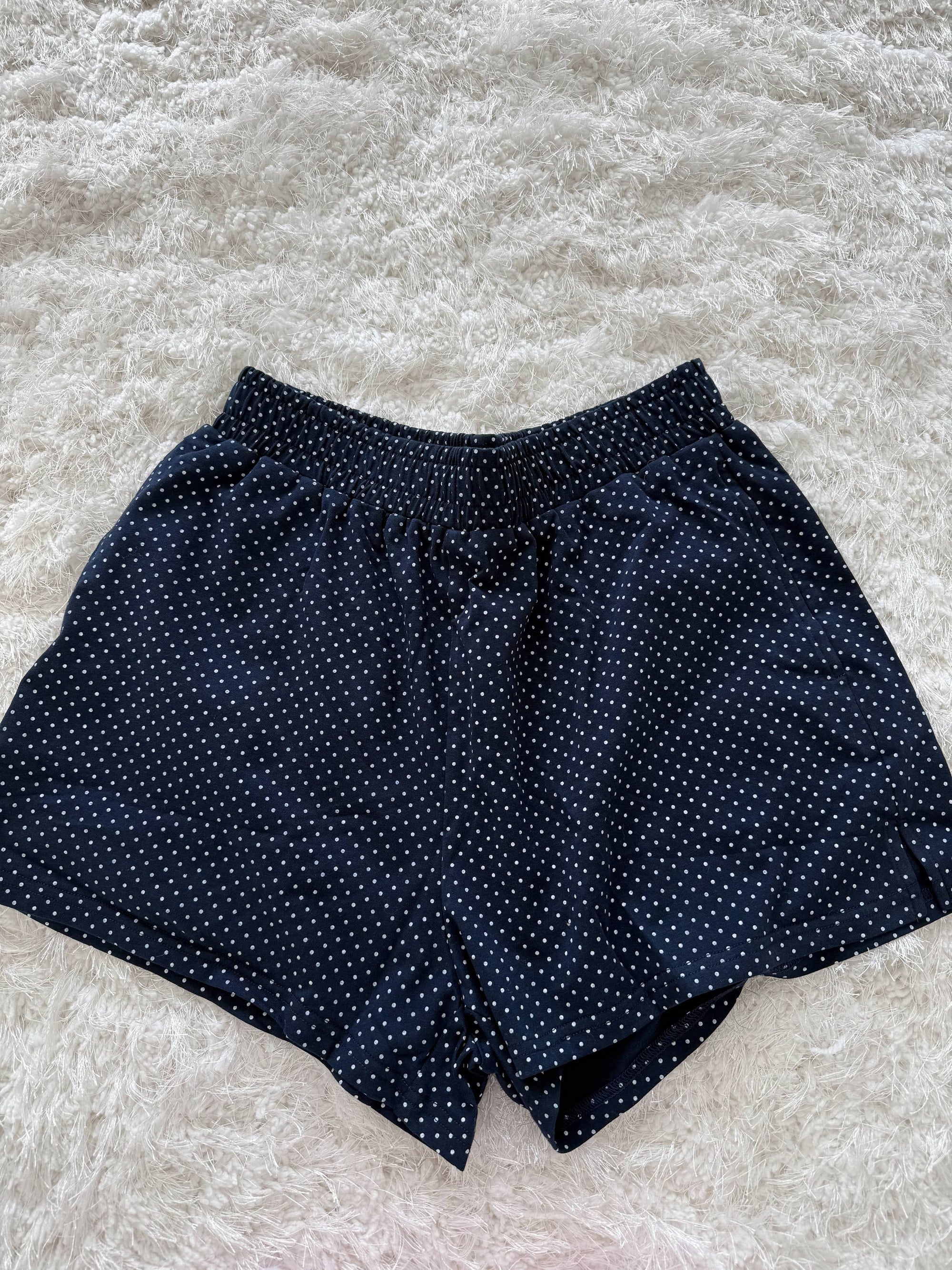 Navy Polka Dot Shorts