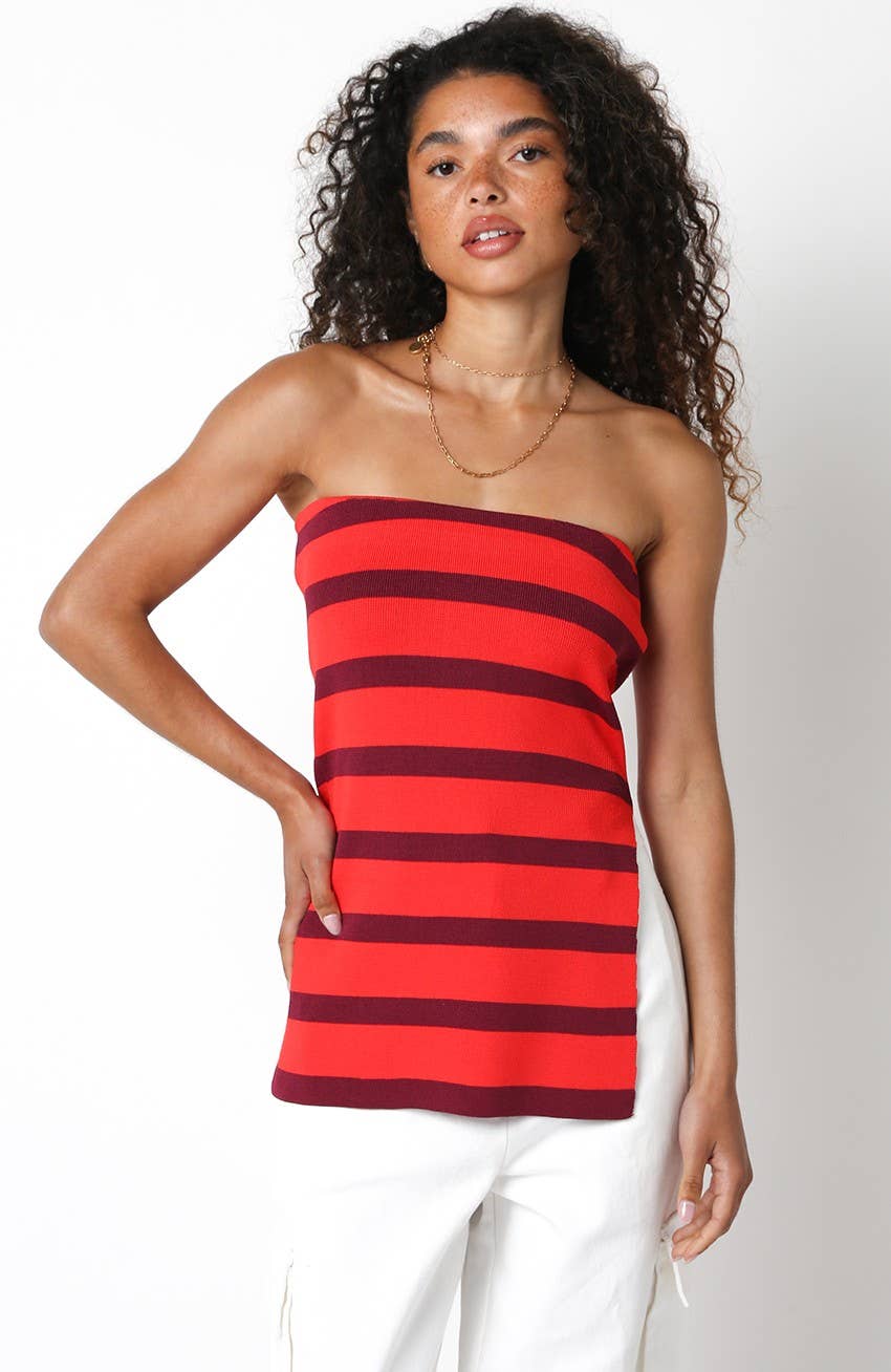 Heartbeat Stripe Tube Top