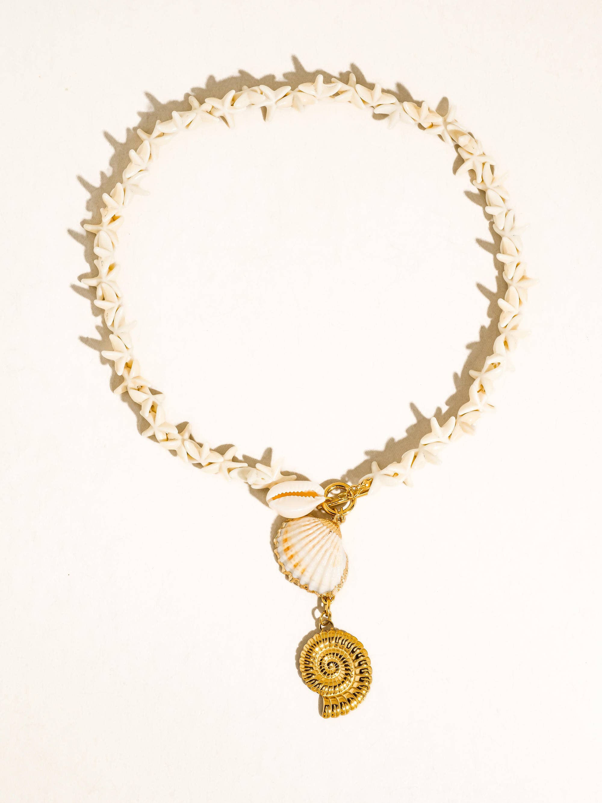 Island 18K Gold Non-Tarnish Boho Shell Charm Necklace