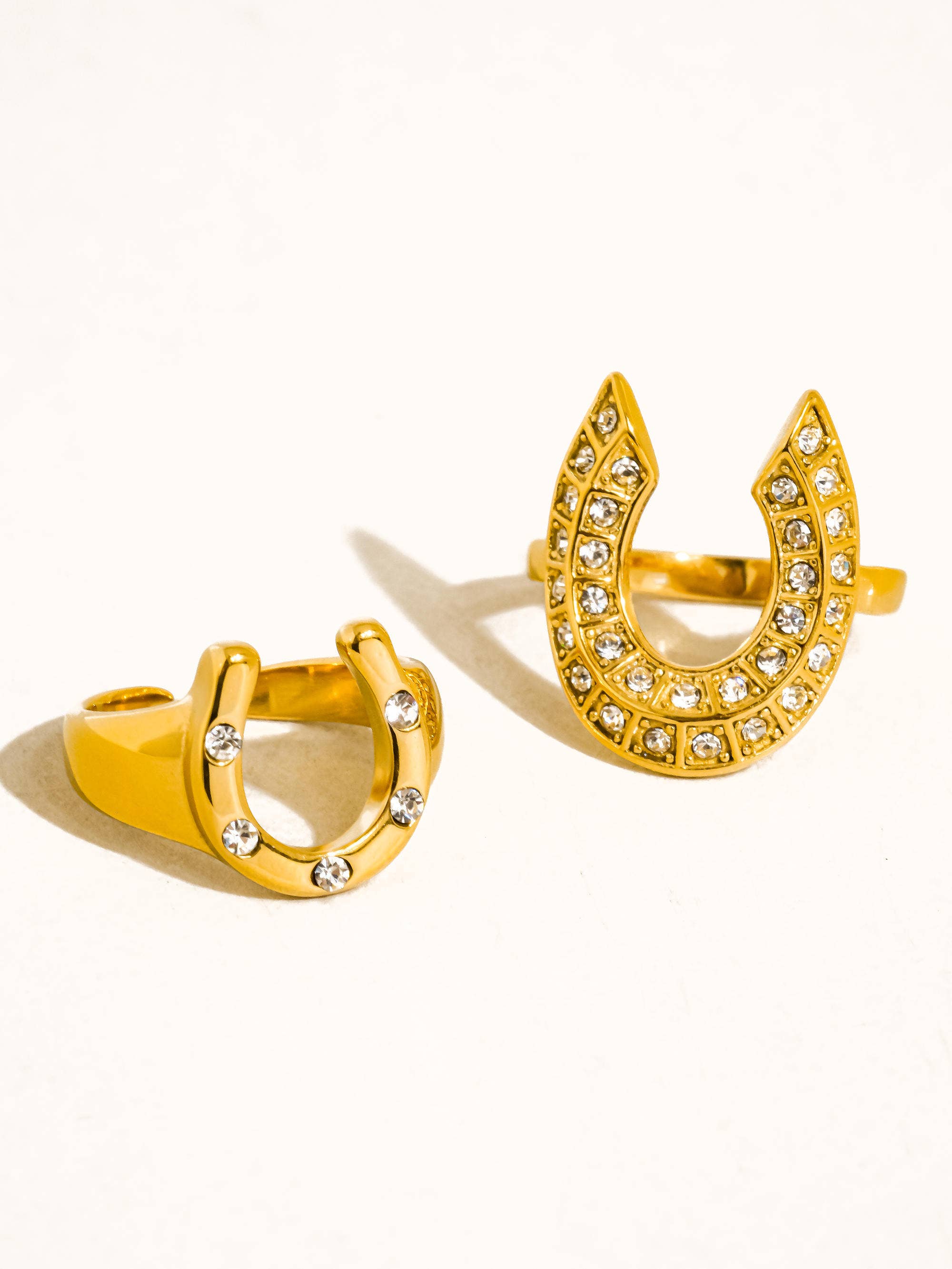 Horseshoe Ring 18K Gold Non-Tarnish CZ