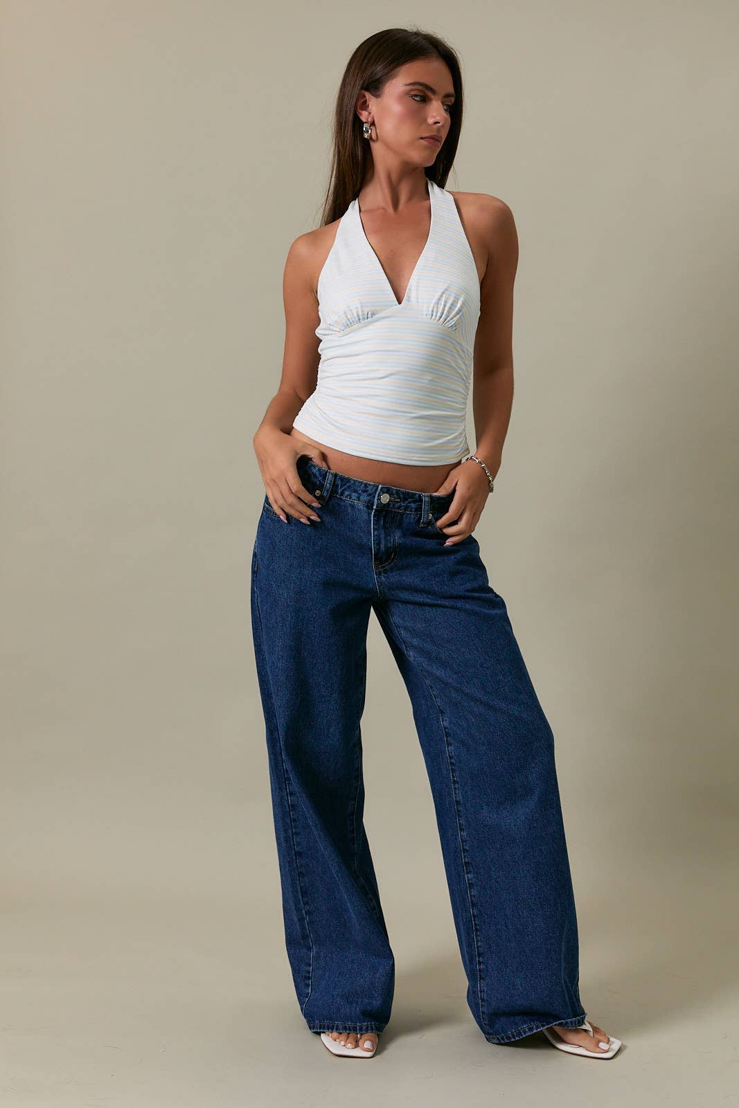 Blueberry Lemonade Striped Halter