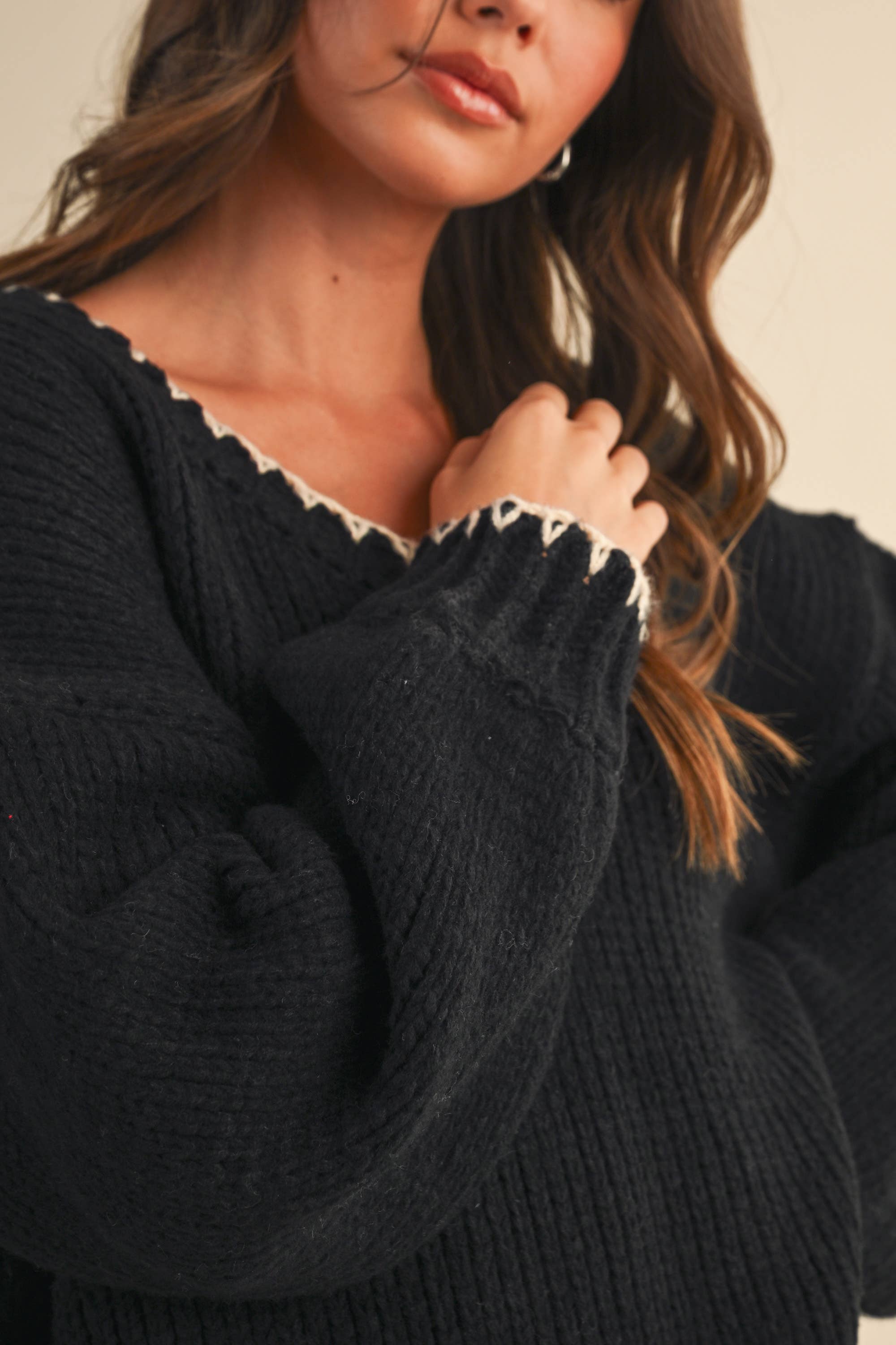Contrast Stitch Sweater