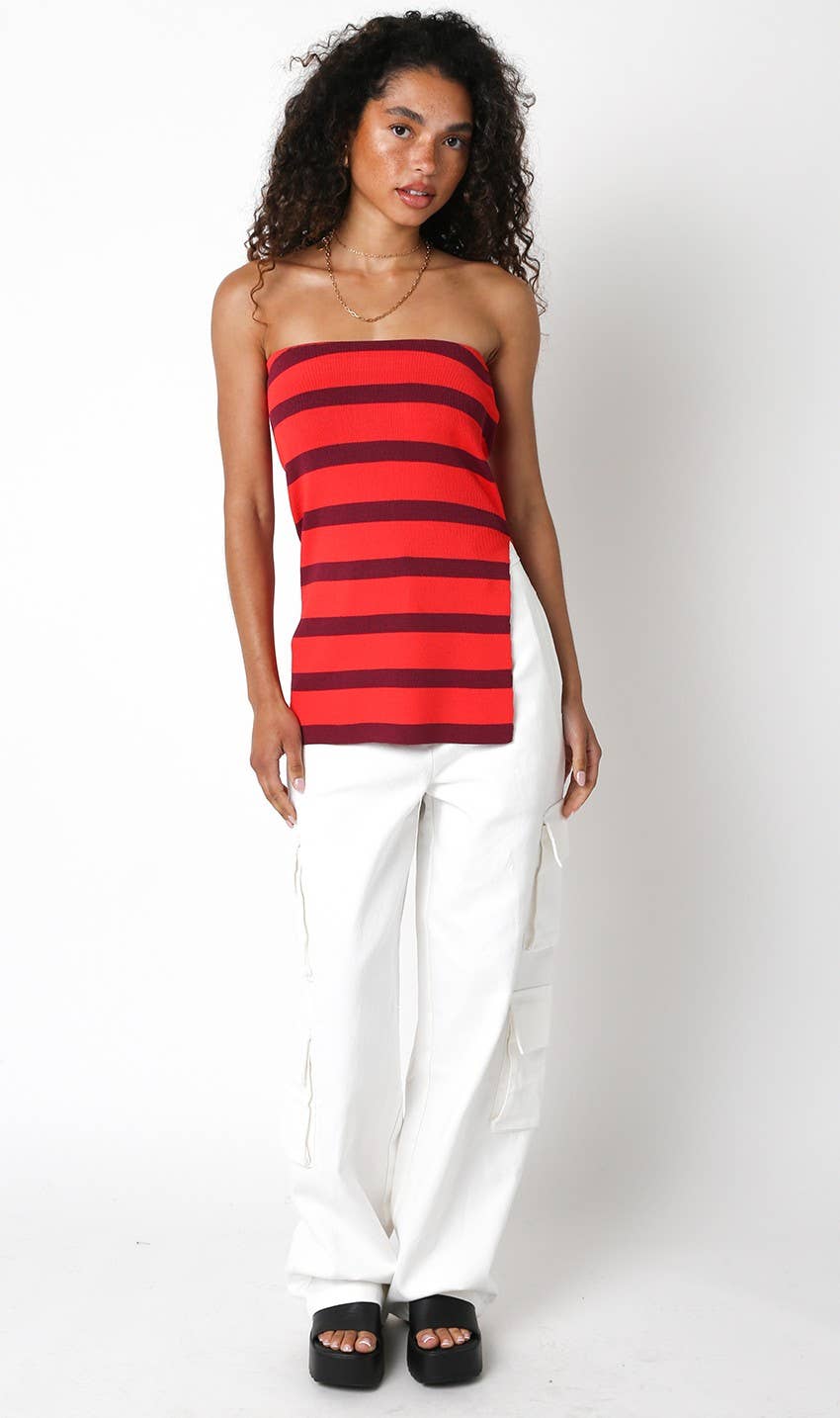 Heartbeat Stripe Tube Top
