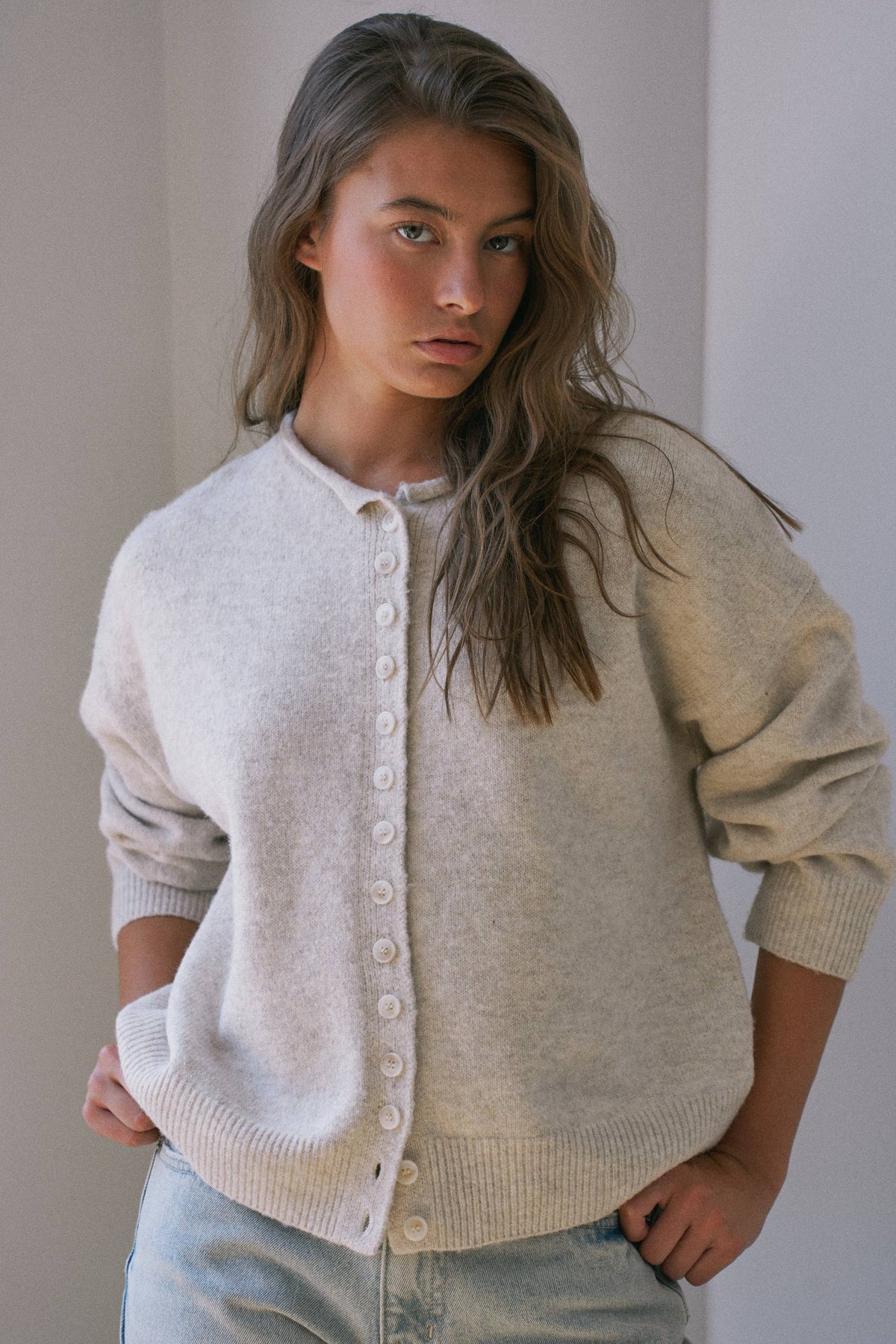 Cozy Wool Blend Oversized Button Cardigan