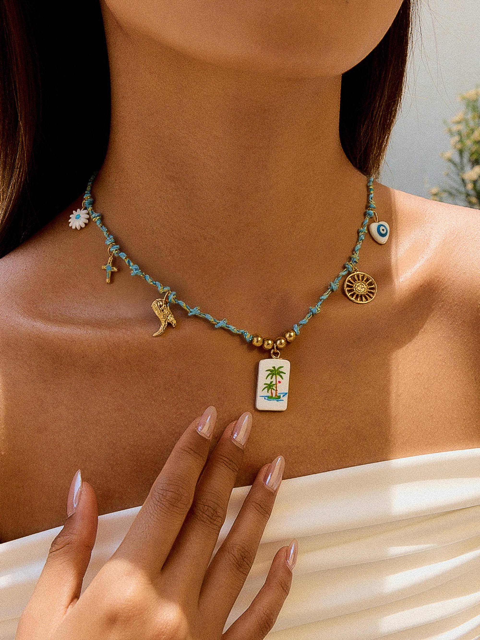 Pêche Vintage Charm Rope Necklace