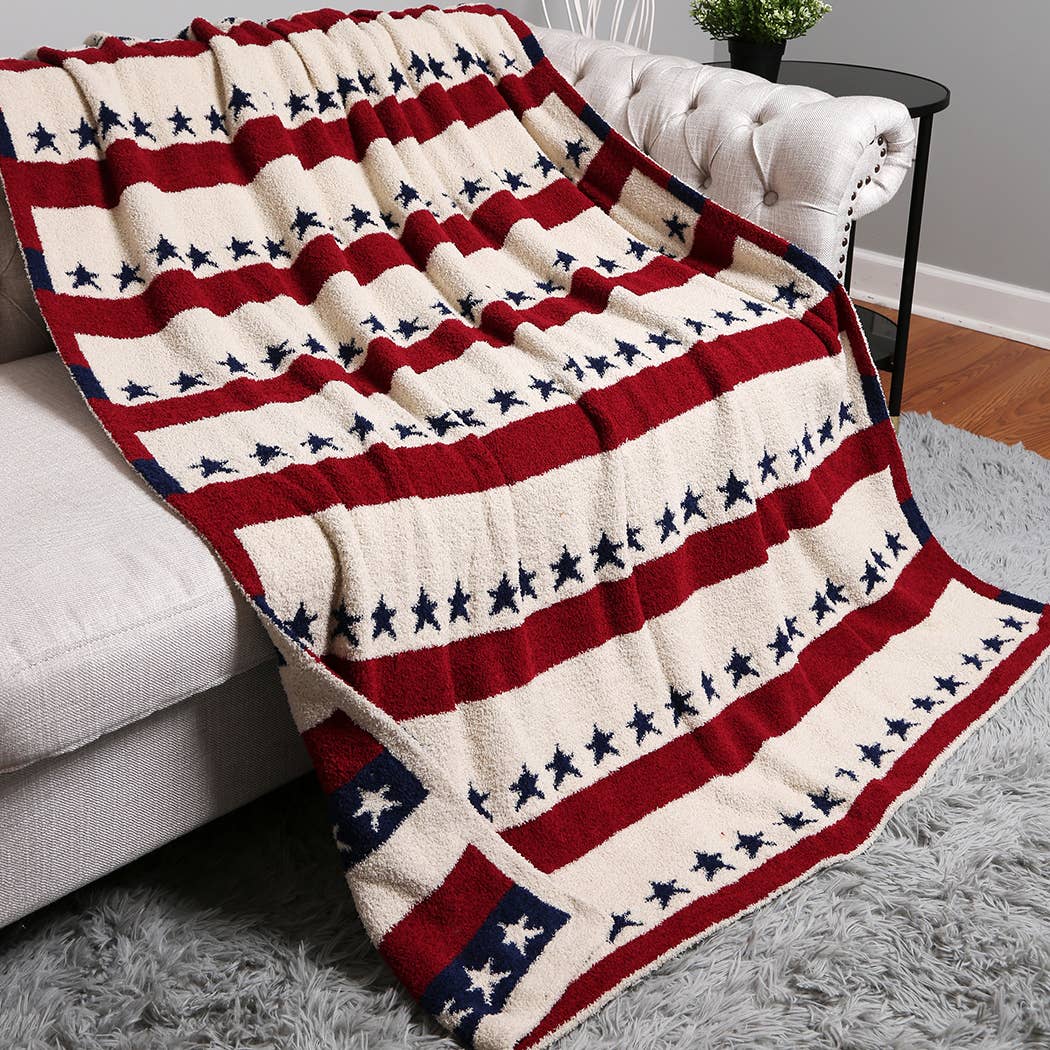 US Star Pattern Throw Blanket