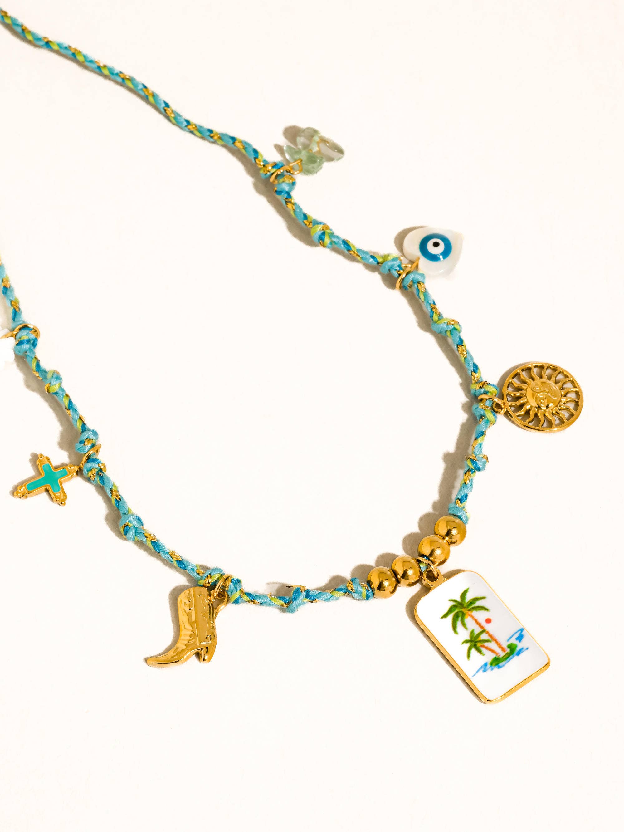 Pêche Vintage Charm Rope Necklace