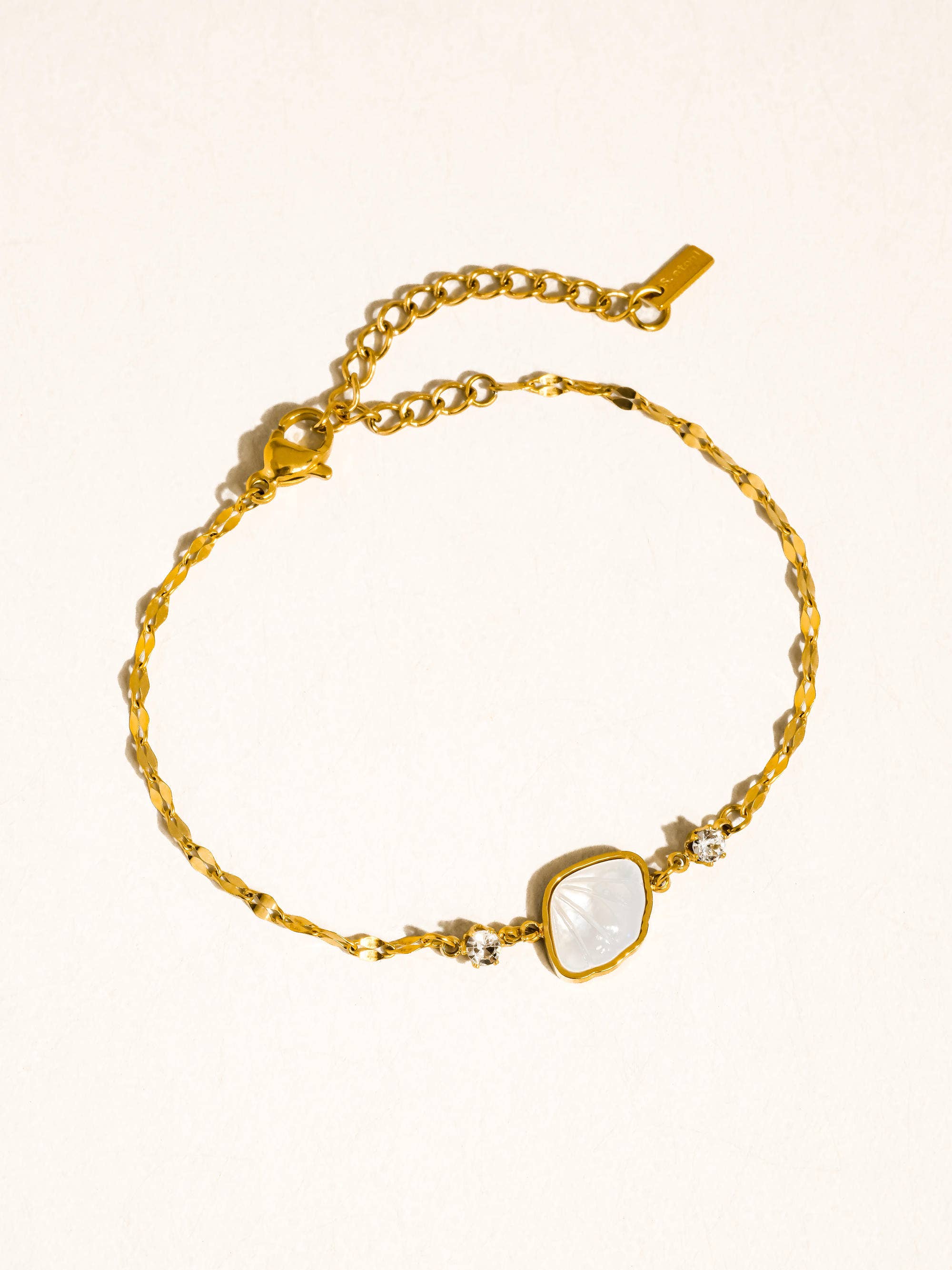 Pearl 18K Gold Non-Tarnish Chain Bracelet