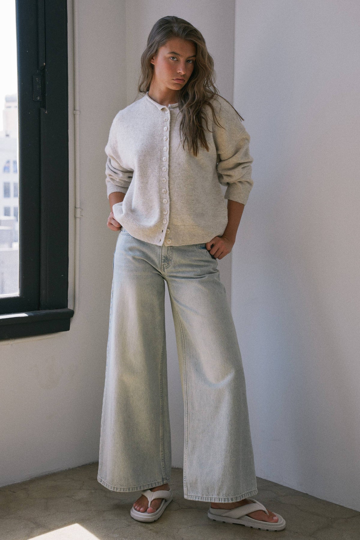 Cozy Wool Blend Oversized Button Cardigan