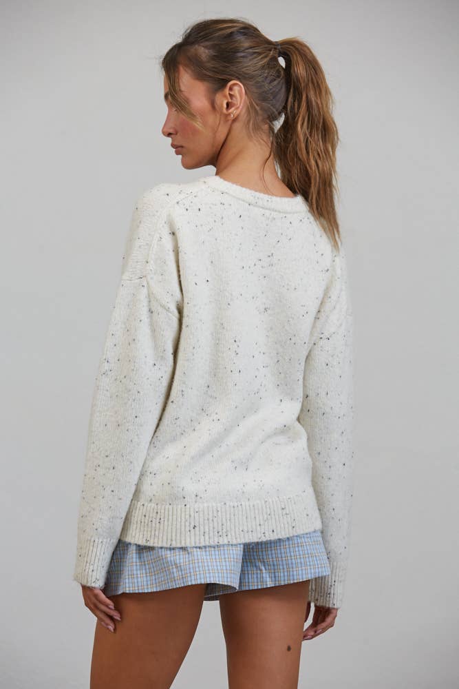 Oreo Honey Slouchy Henley Sweater