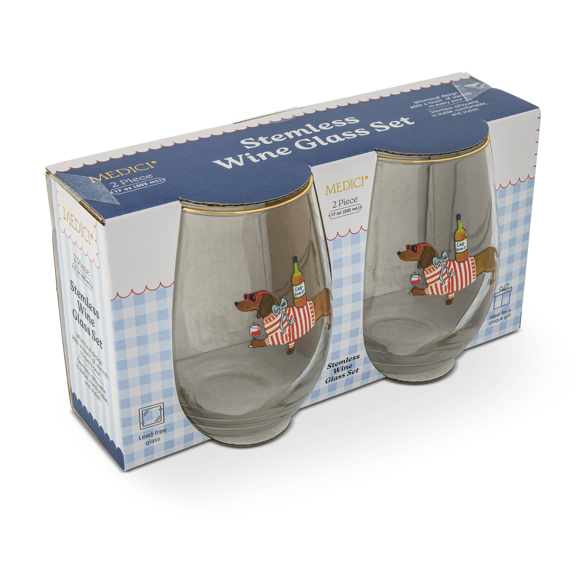 Weiner Dog Wine Glass - 2pk