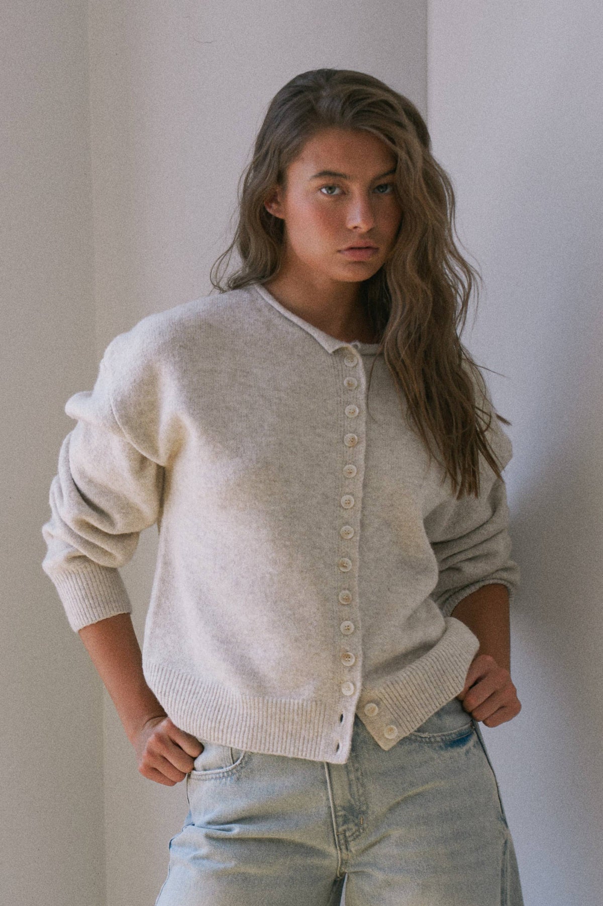 Cozy Wool Blend Oversized Button Cardigan